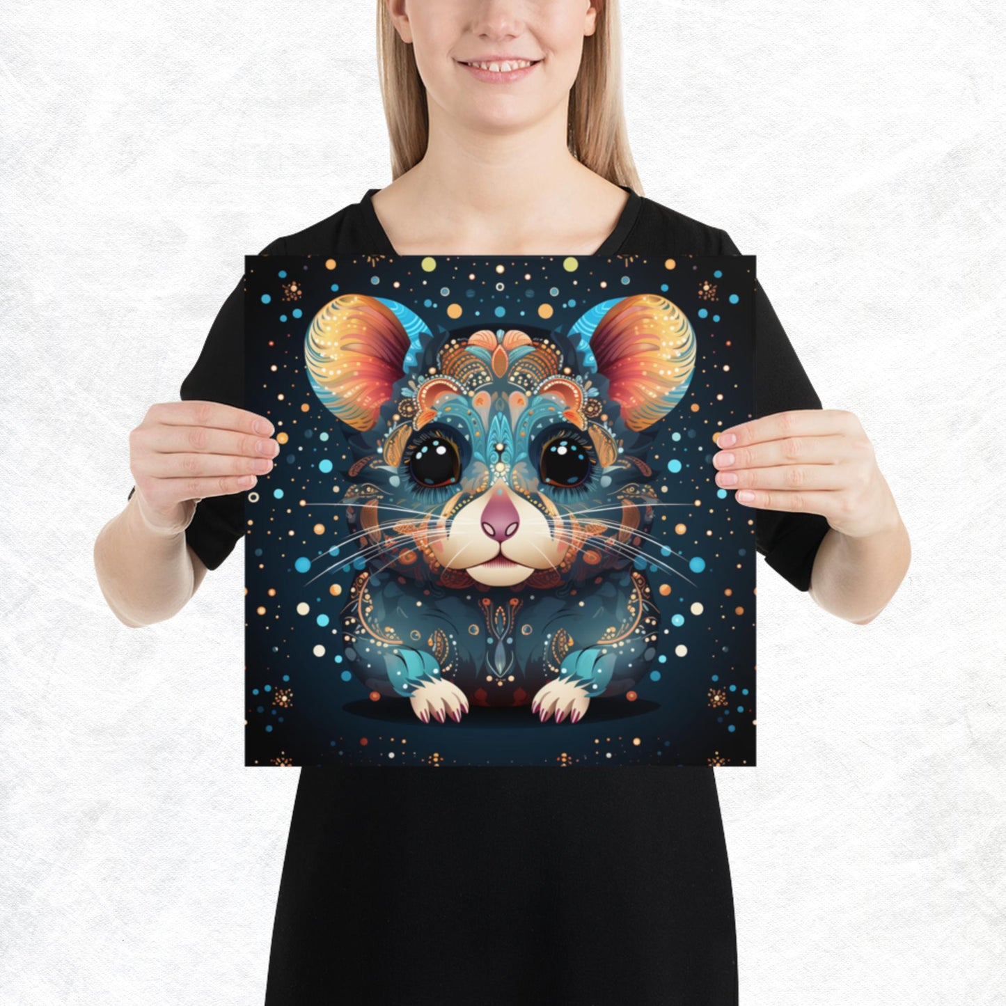 Dot Art Hamster Paper Poster