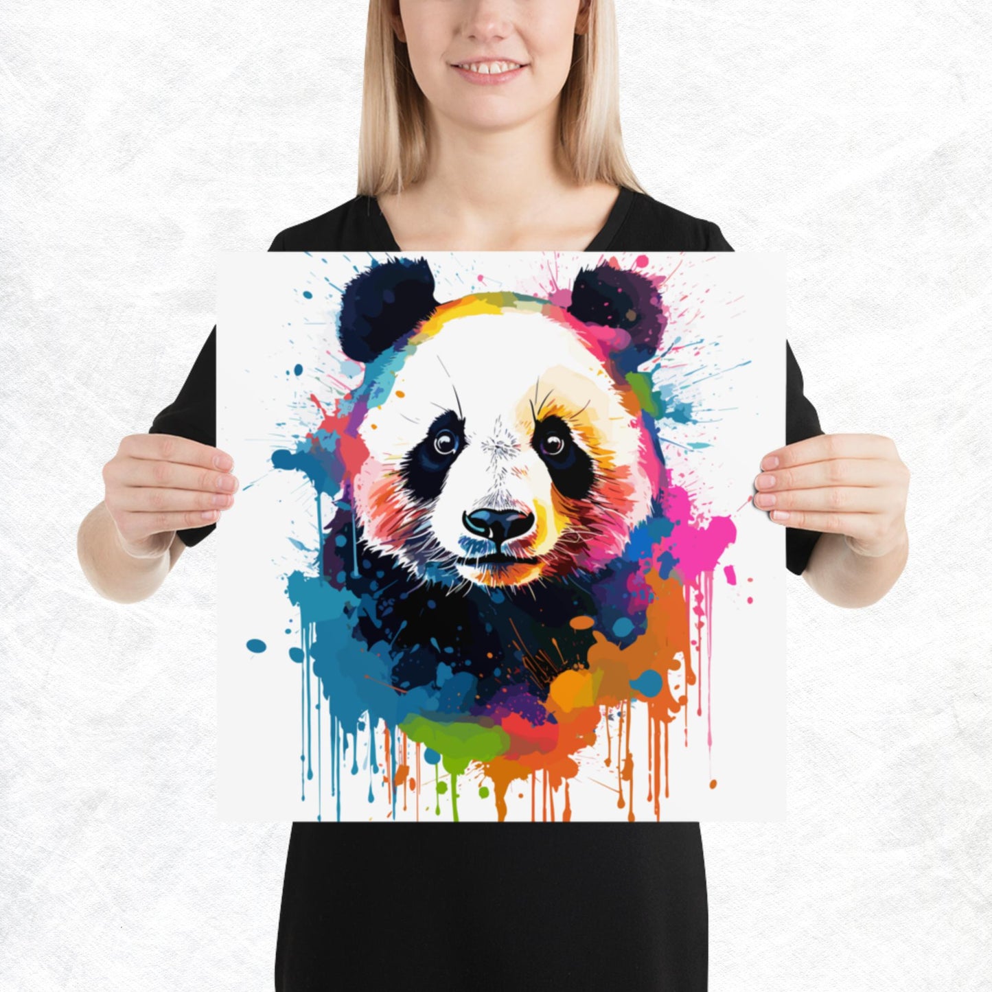Rainbow Paint Panda Paper Poster