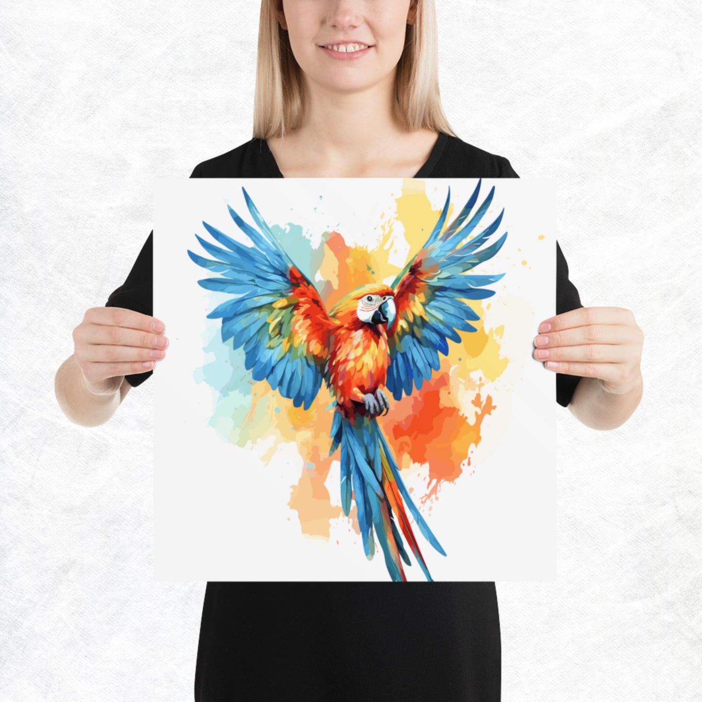 Rainbow Paint Parrot Paper Poster