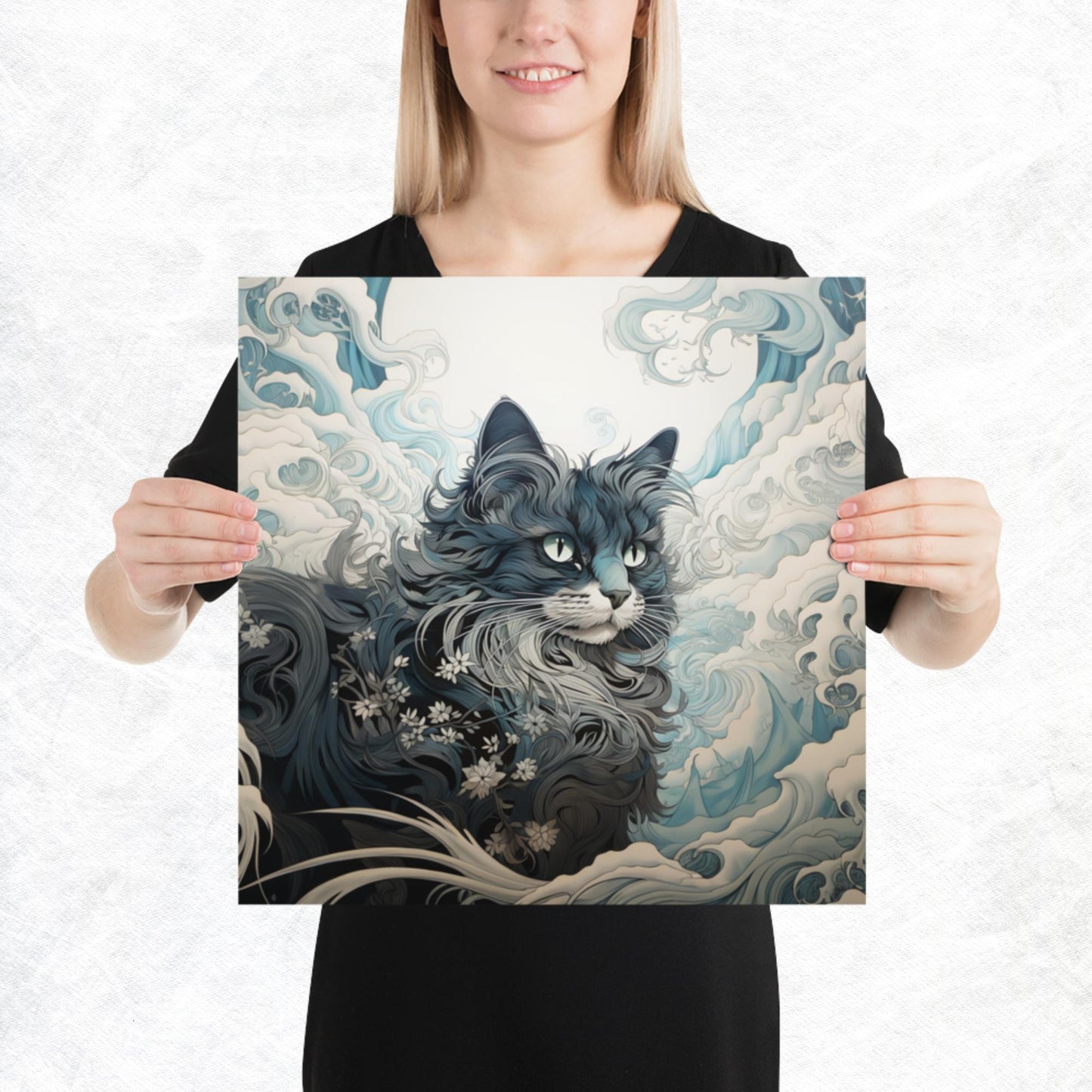 Ukiyo-e Cat Paper Poster
