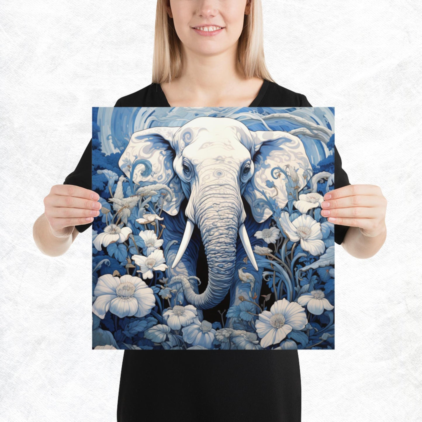 Ukiyo-e Elephant Paper Poster