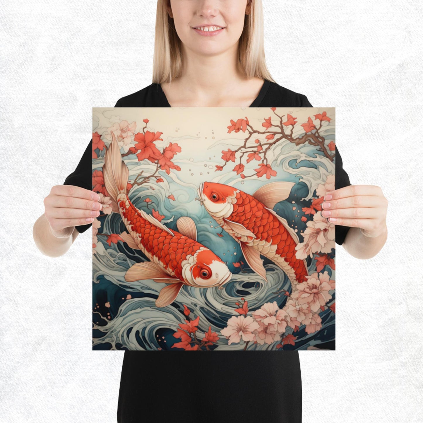 Ukiyo-e Koi Fish Paper Poster