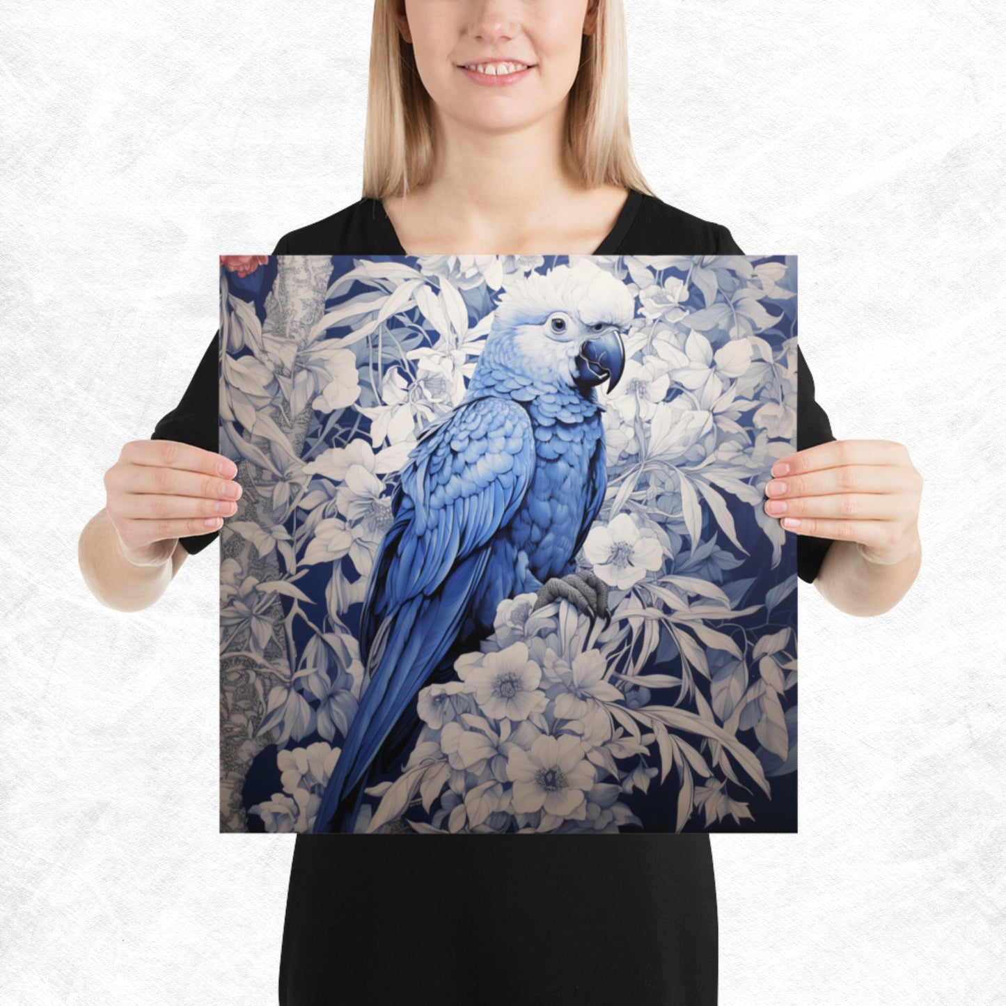 Ukiyo-e Parrot Paper Poster