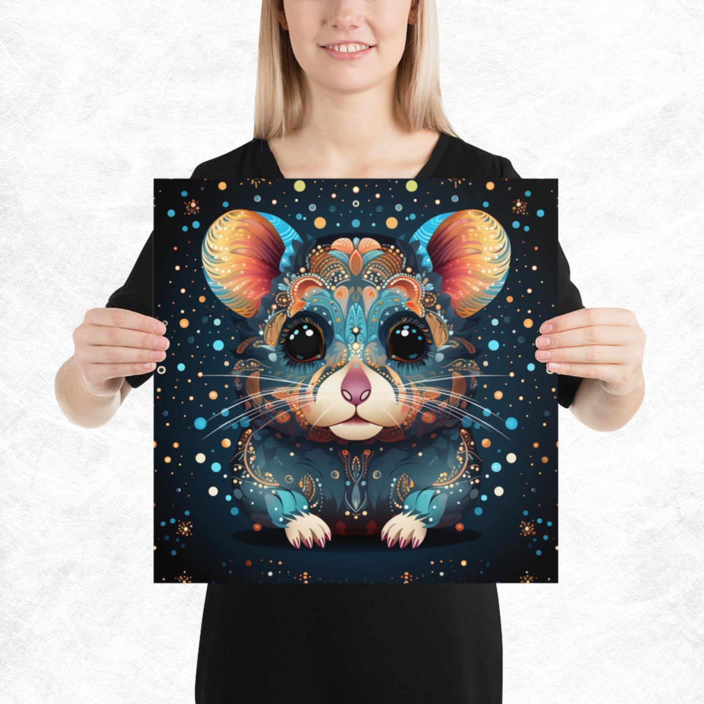 Dot Art Hamster Paper Poster