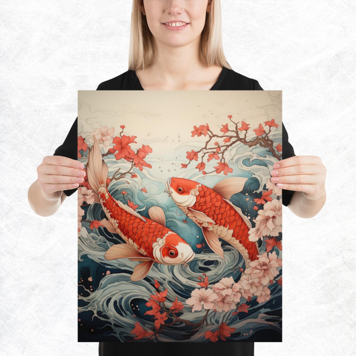 Ukiyo-e Koi Fish Paper Poster