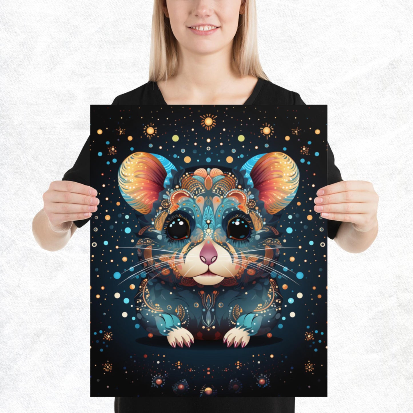 Dot Art Hamster Paper Poster