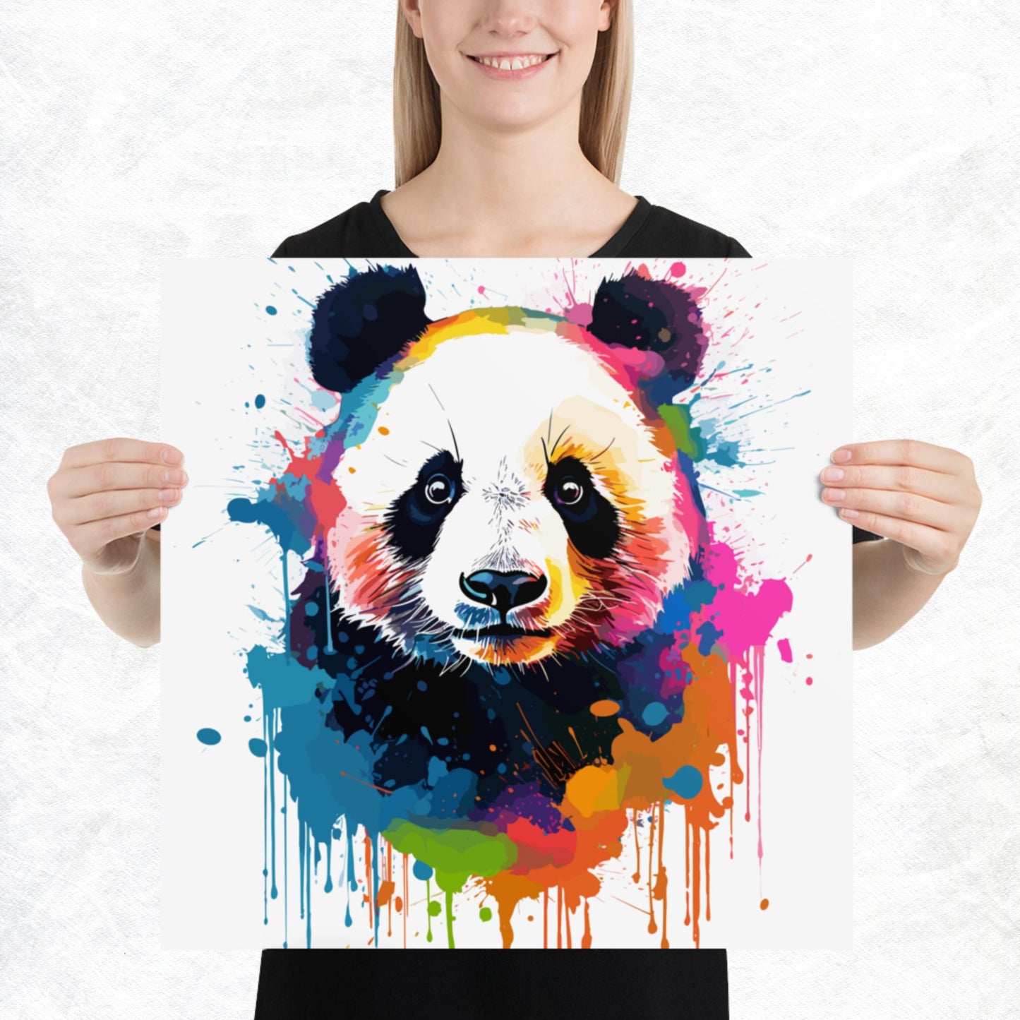 Rainbow Paint Panda Paper Poster