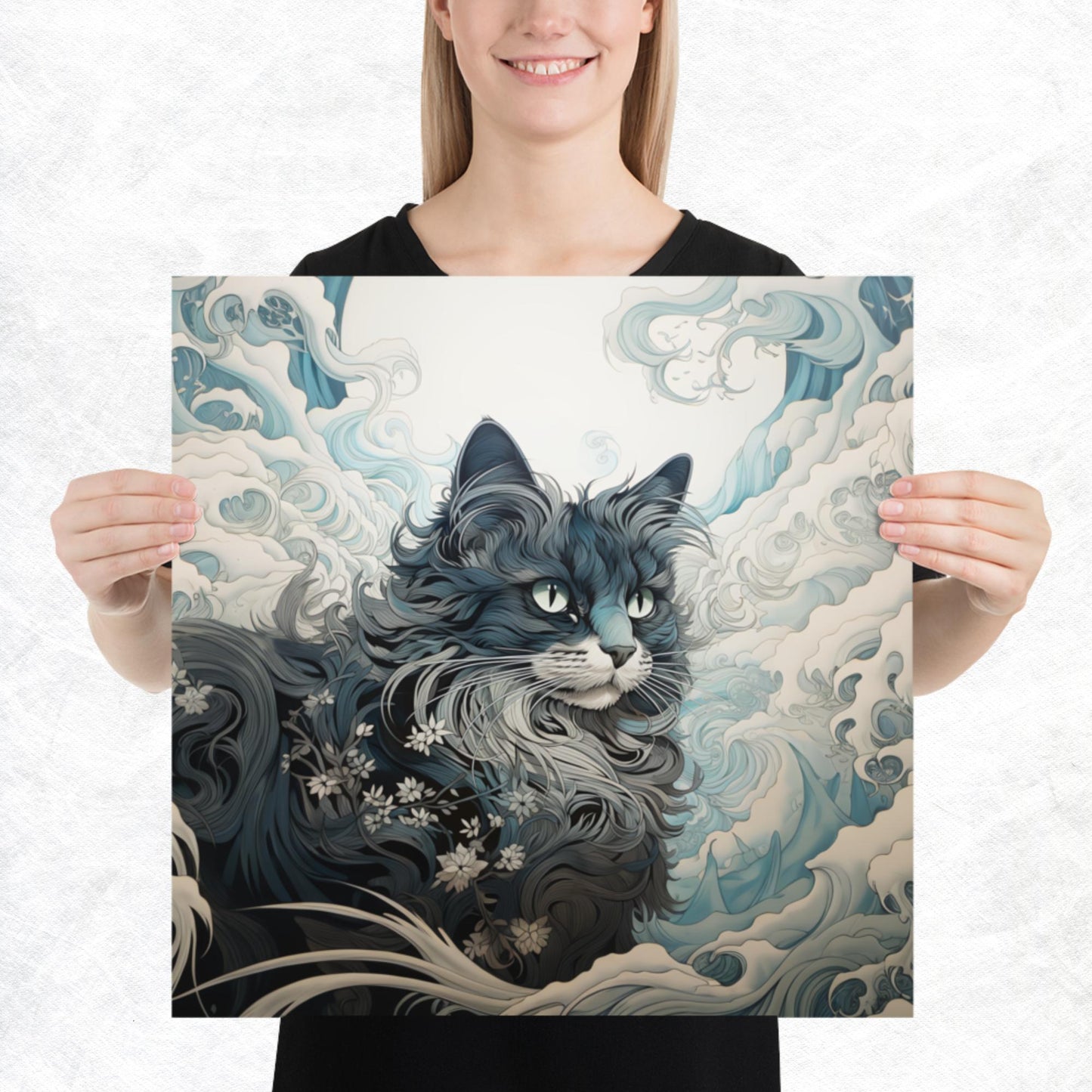 Ukiyo-e Cat Paper Poster