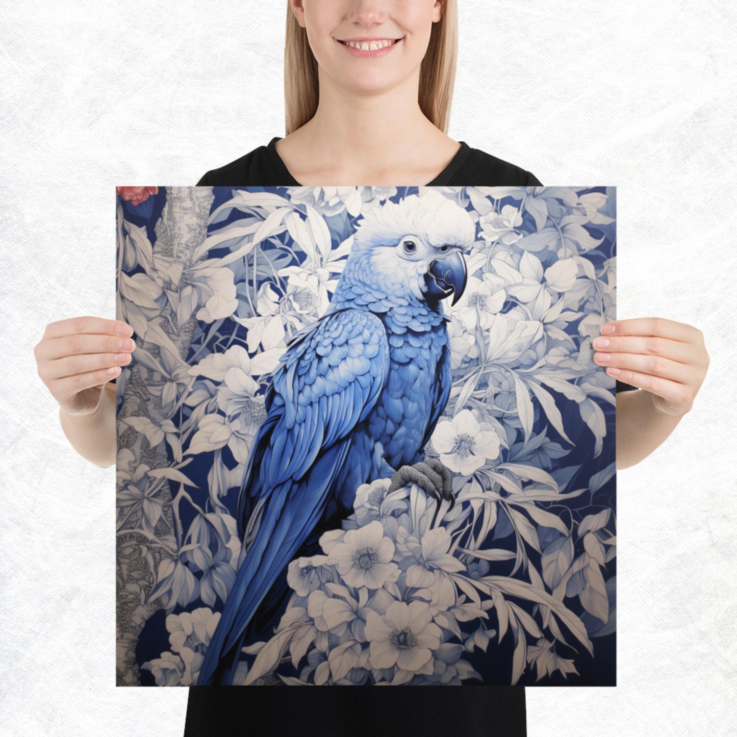 Ukiyo-e Parrot Paper Poster