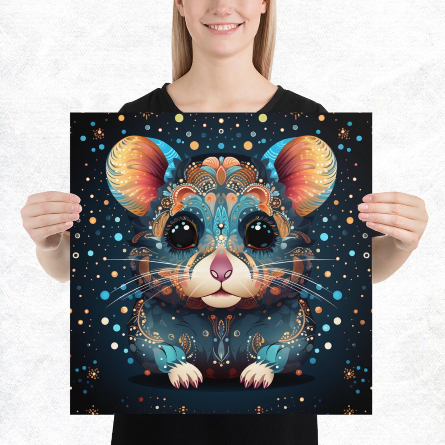 Dot Art Hamster Paper Poster