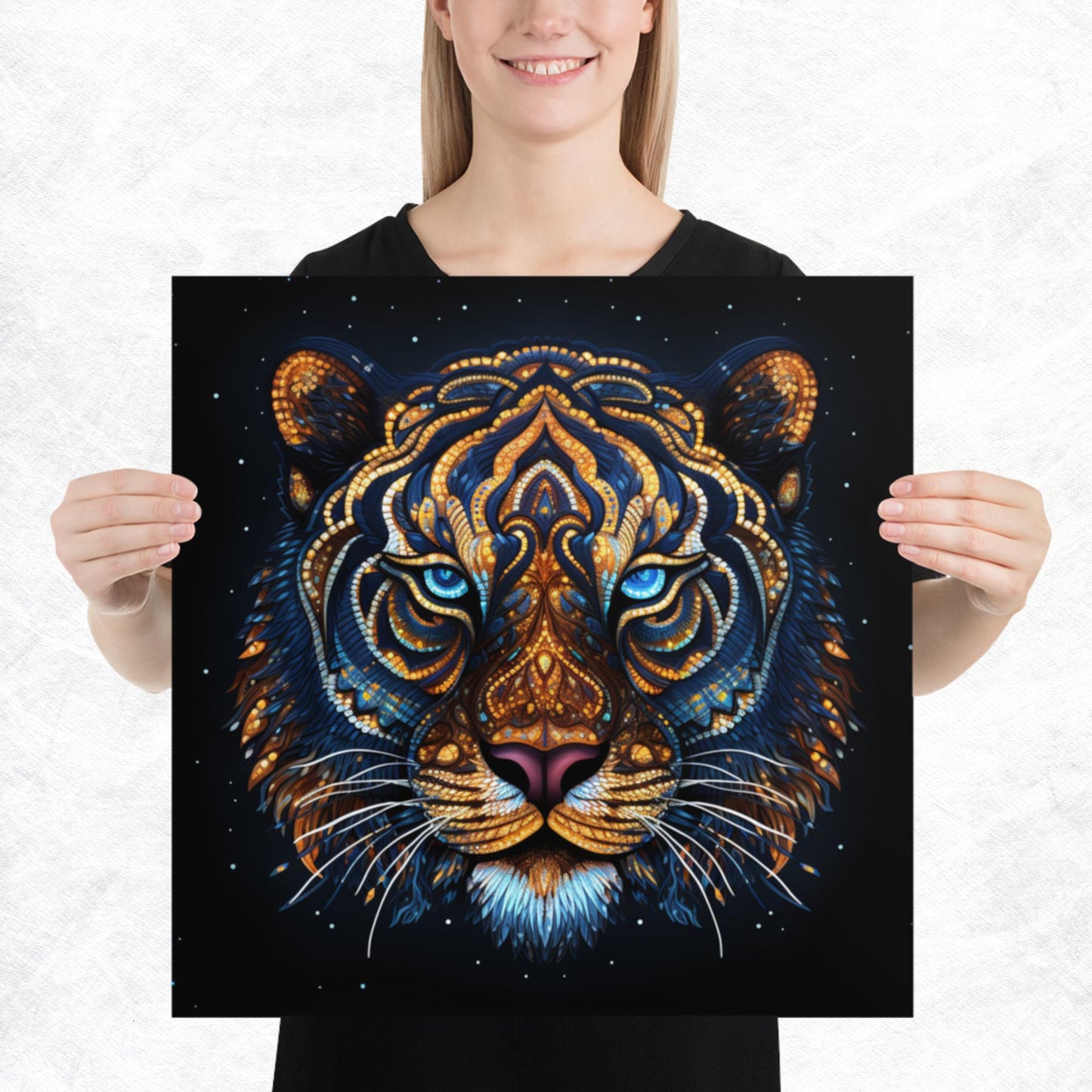 Dot Art Tiger Paper Poster