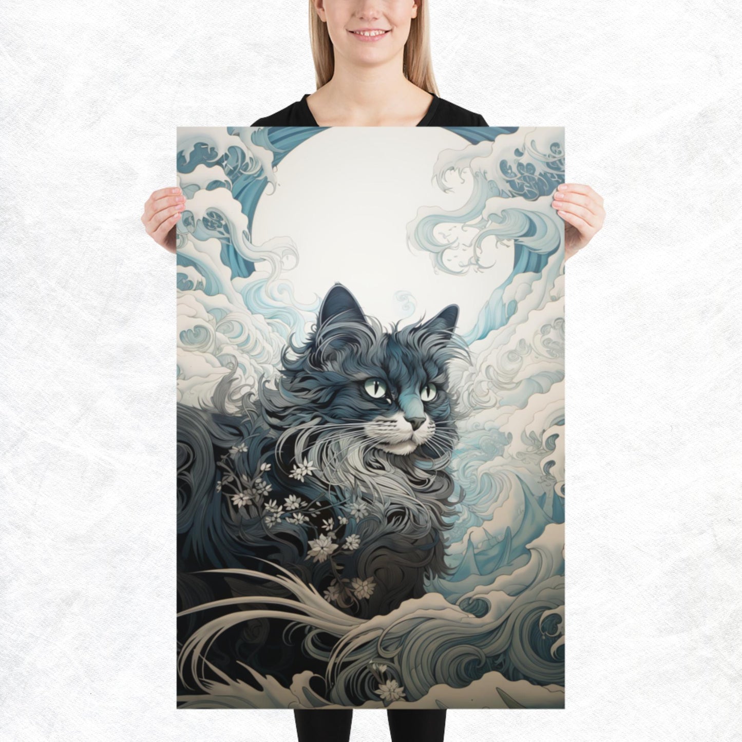 Ukiyo-e Cat Paper Poster