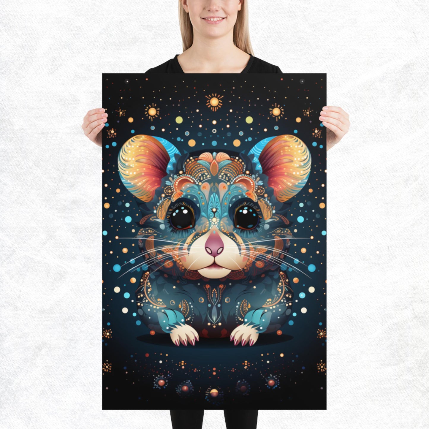 Dot Art Hamster Paper Poster
