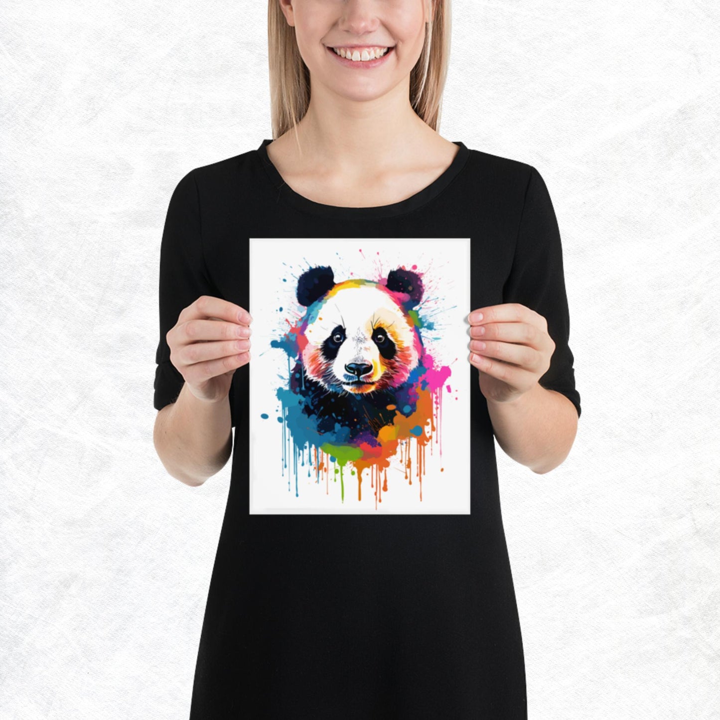 Rainbow Paint Panda Paper Poster