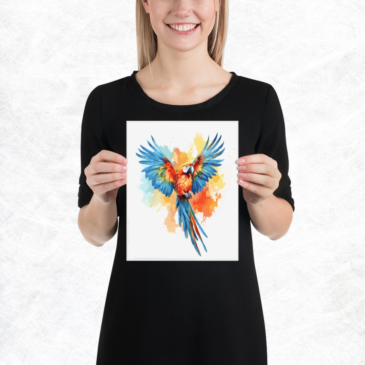 Rainbow Paint Parrot Paper Poster