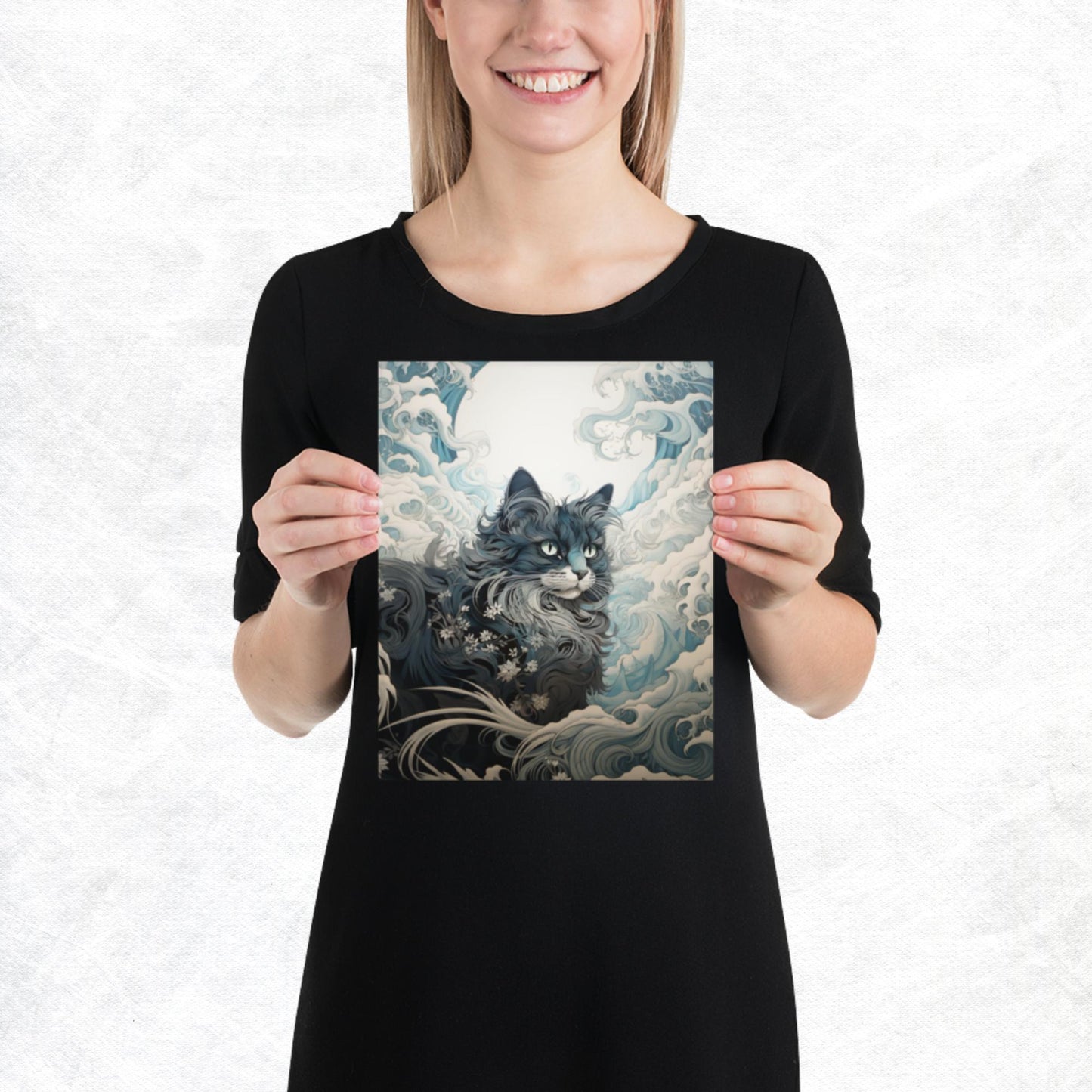 Ukiyo-e Cat Paper Poster