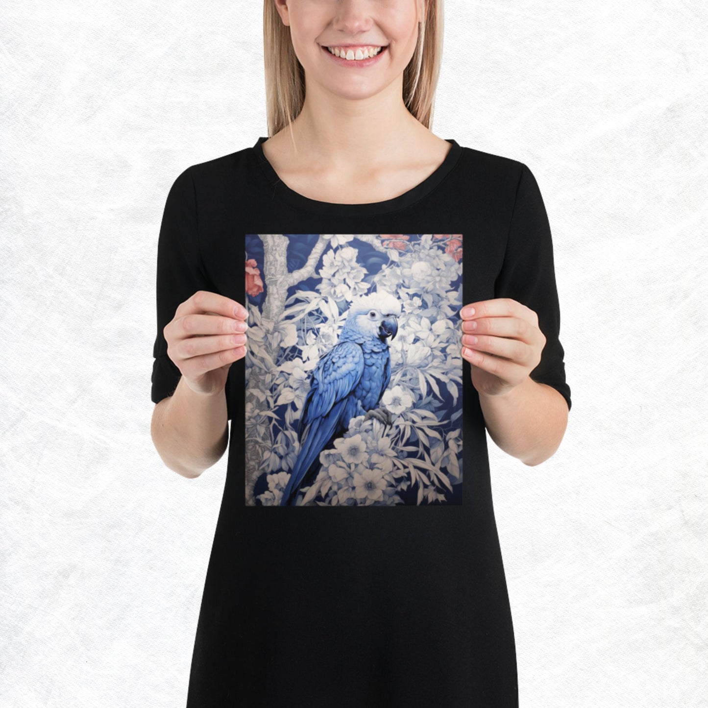 Ukiyo-e Parrot Paper Poster