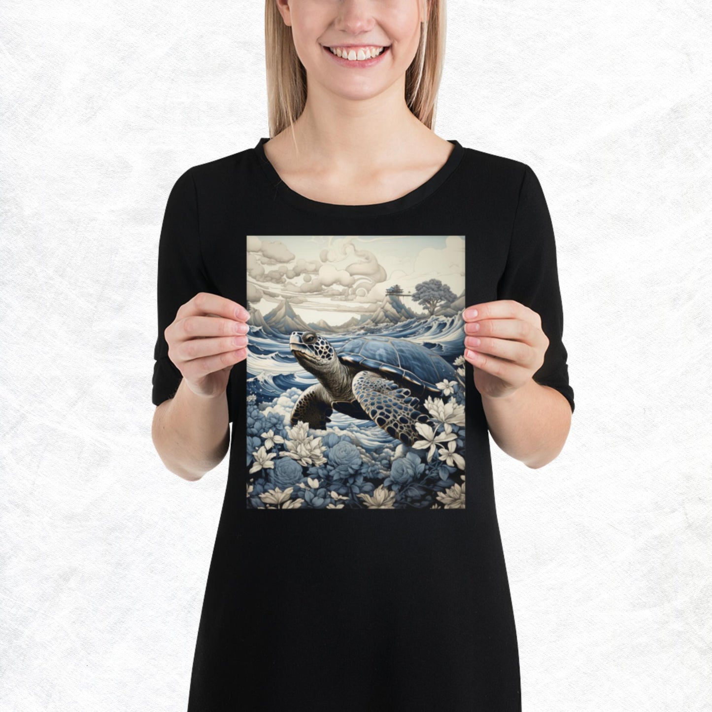 Ukiyo-e Turtle Paper Poster