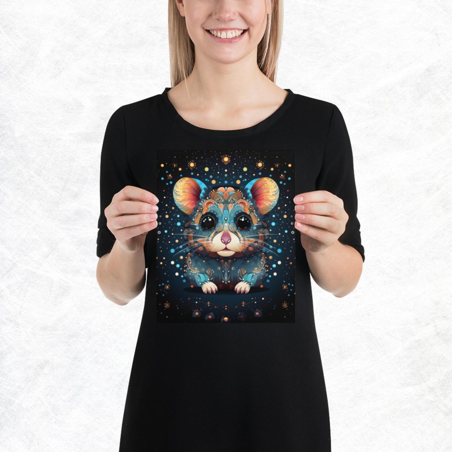 Dot Art Hamster Paper Poster