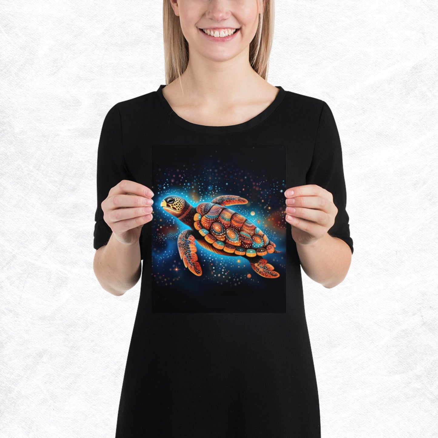 Dot Art Turtle Paper Poster