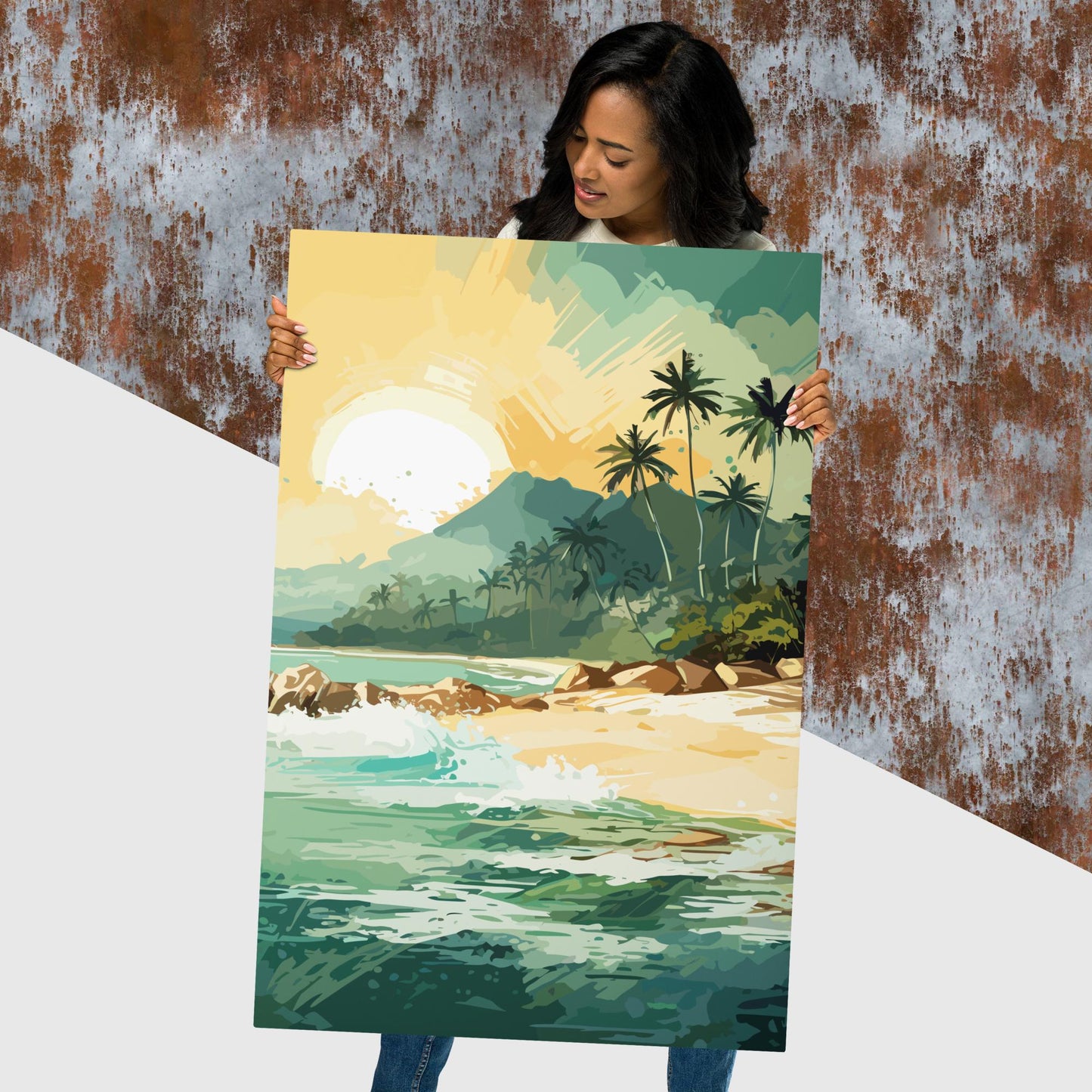 Tropical Island Beach Metal Poster