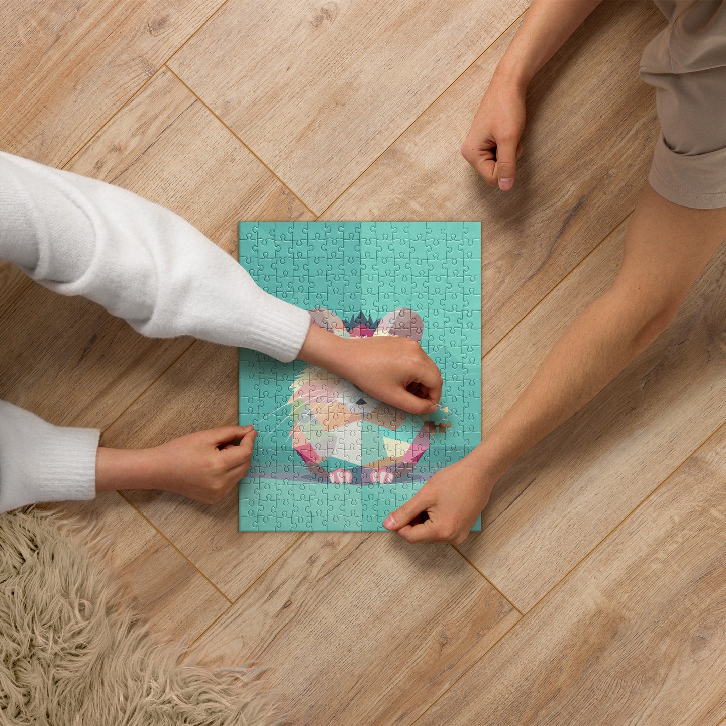 Green and Pink Hamster Jigsaw Puzzle