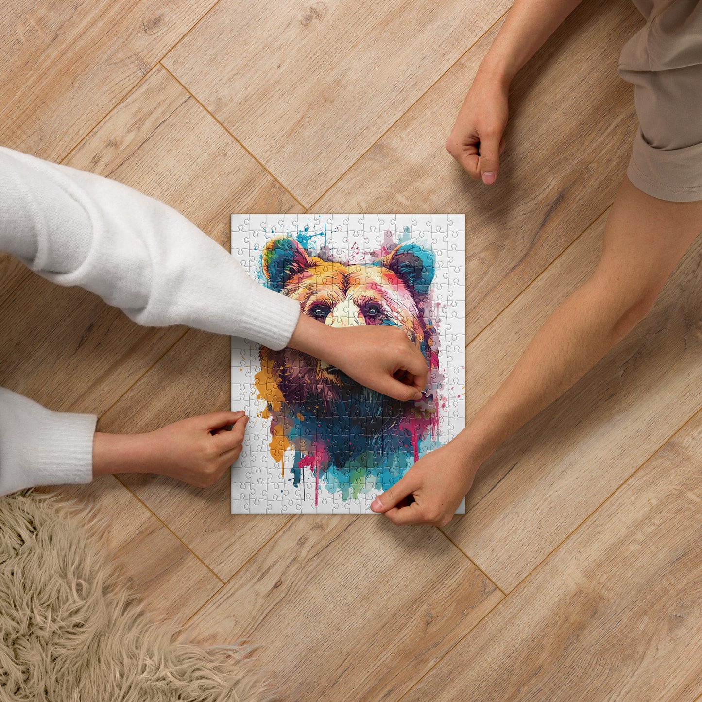 Rainbow Paint Bear Jigsaw Puzzle