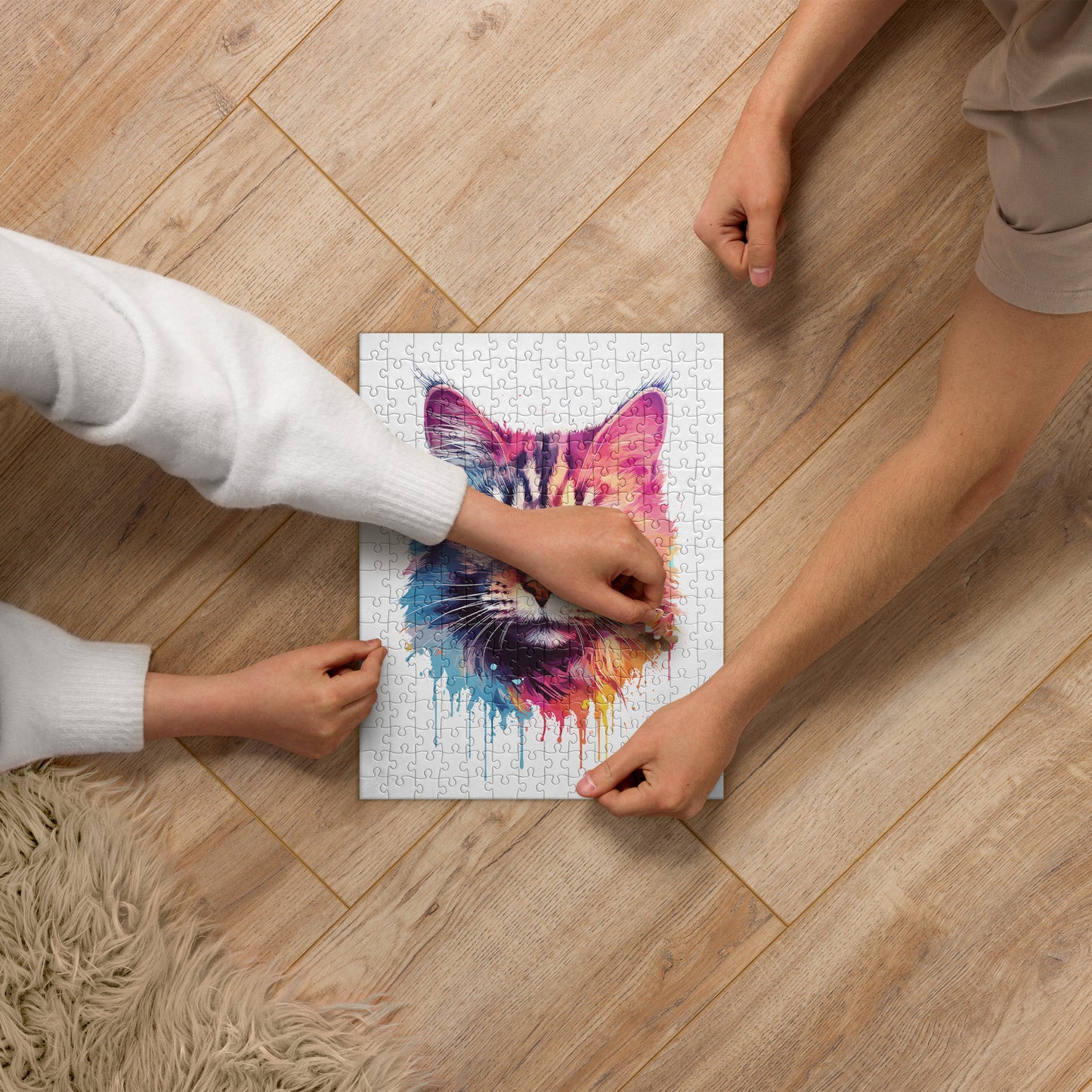 Rainbow Paint Cat Jigsaw Puzzle
