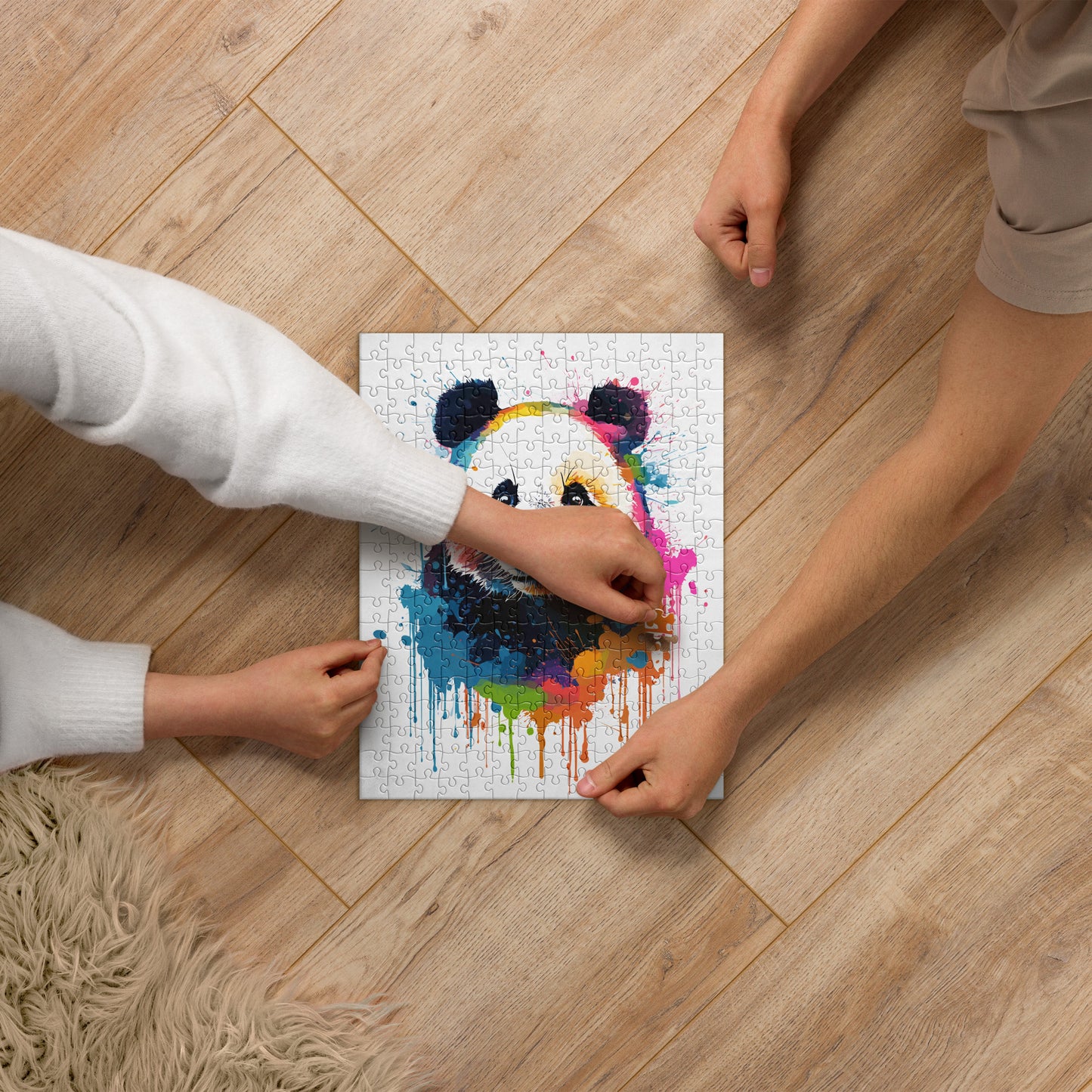 Rainbow Paint Panda Jigsaw Puzzle