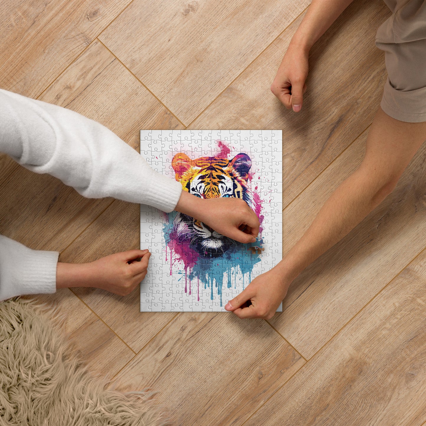 Rainbow Paint Tiger Jigsaw Puzzle