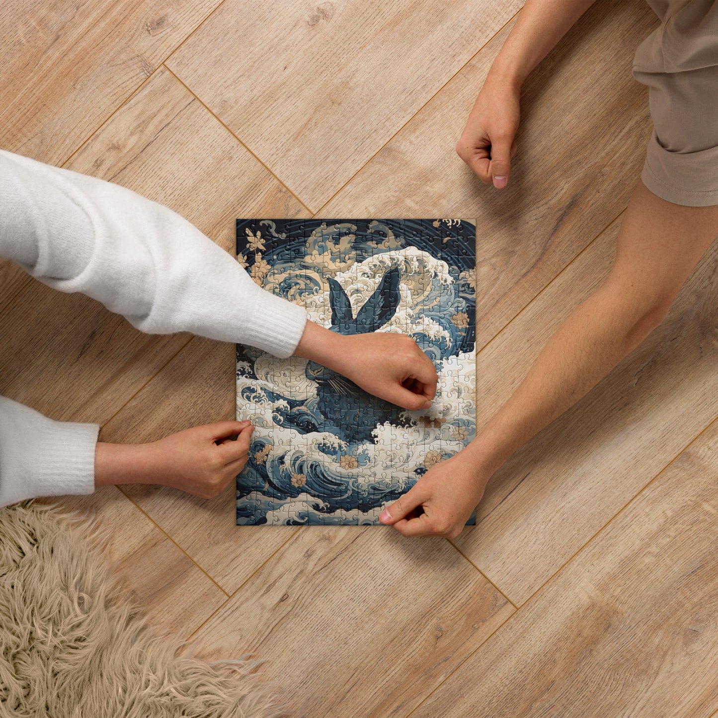 Ukiyo-e Rabbit Jigsaw Puzzle