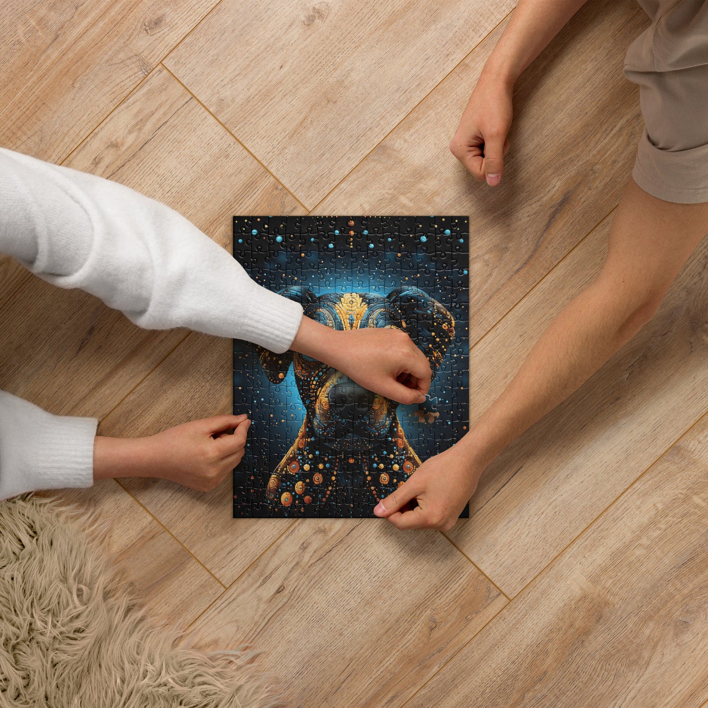 Dot Art Dog Jigsaw Puzzle