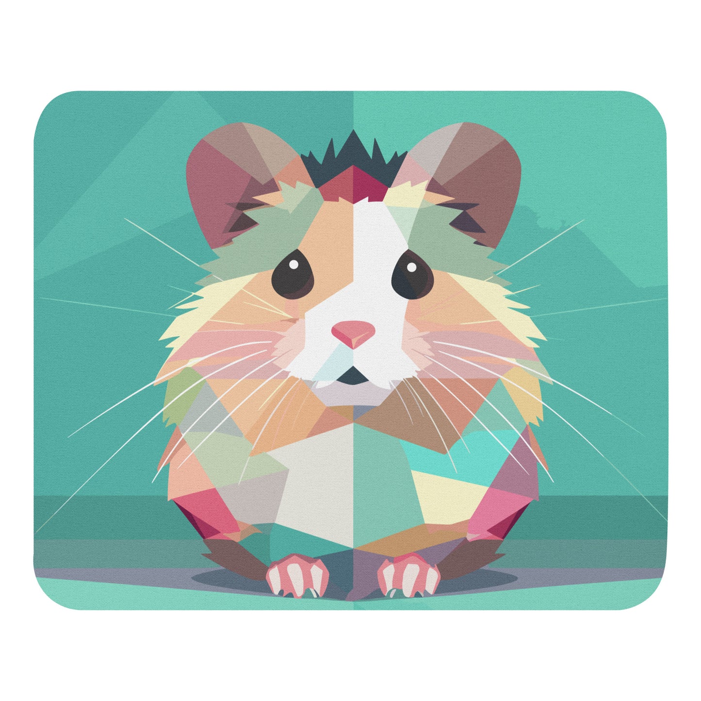 Green and Pink Hamster Mouse Pad