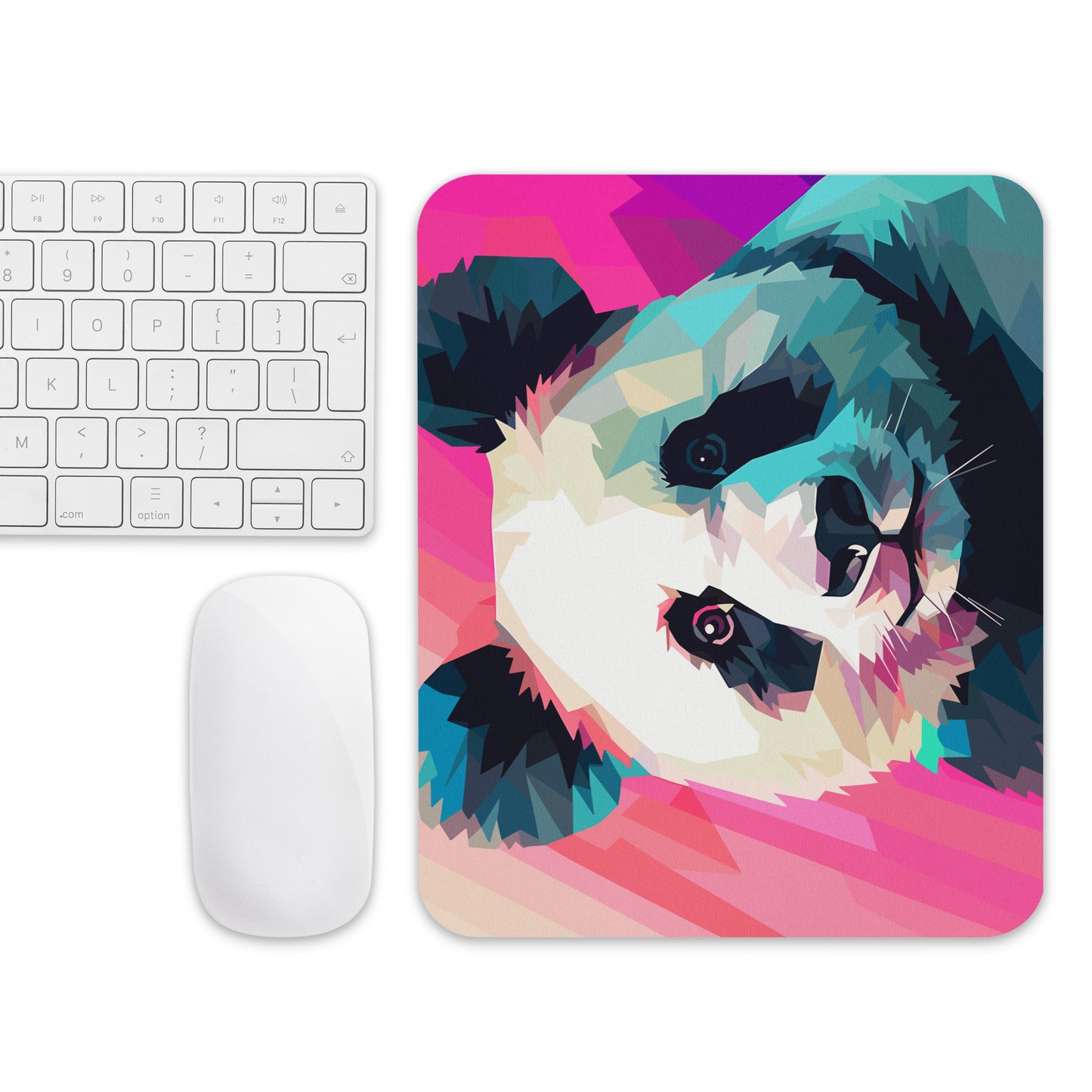 Green and Pink Panda Mouse Pad