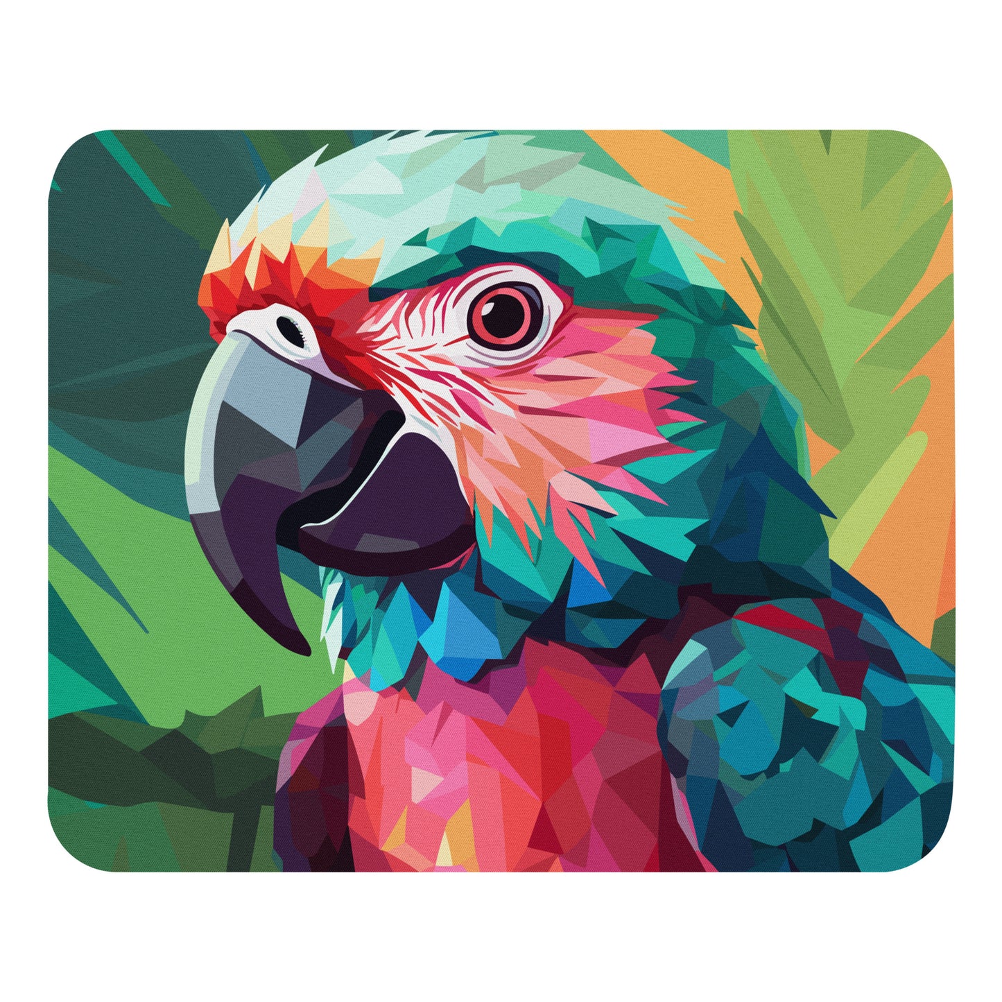 Green and Pink Parrot Mouse Pad