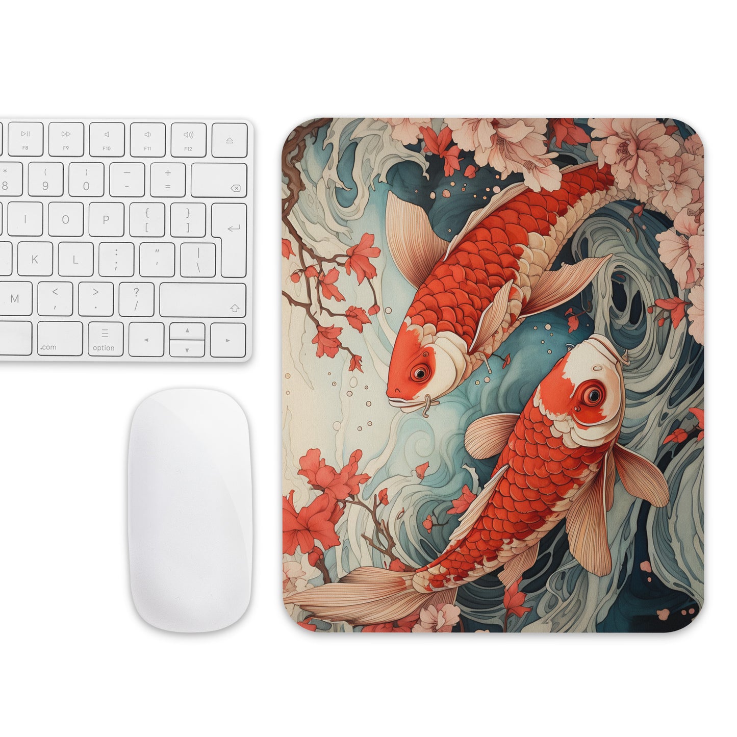 Ukiyo-e Koi Fish Mouse Pad