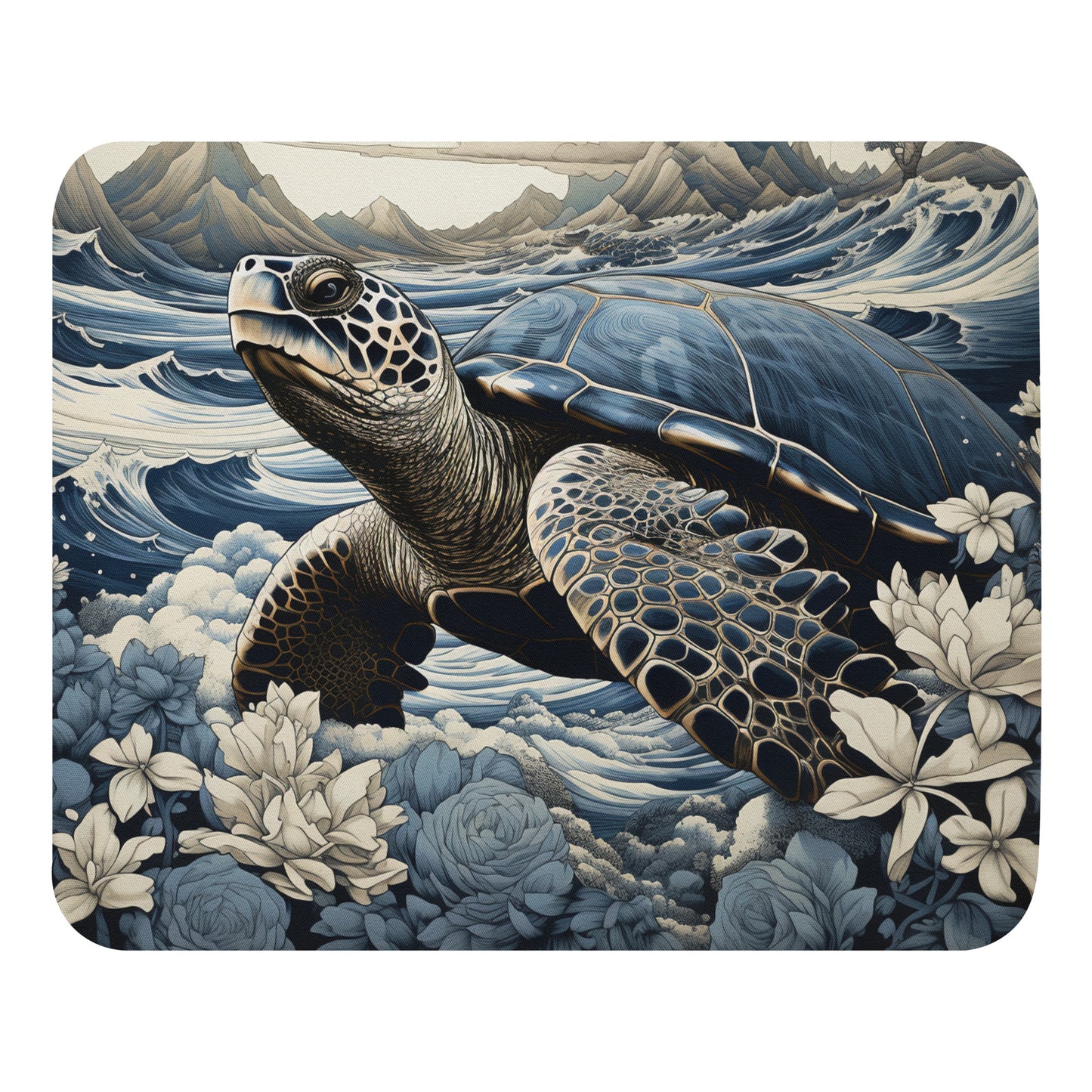 Ukiyo-e Turtle Mouse Pad