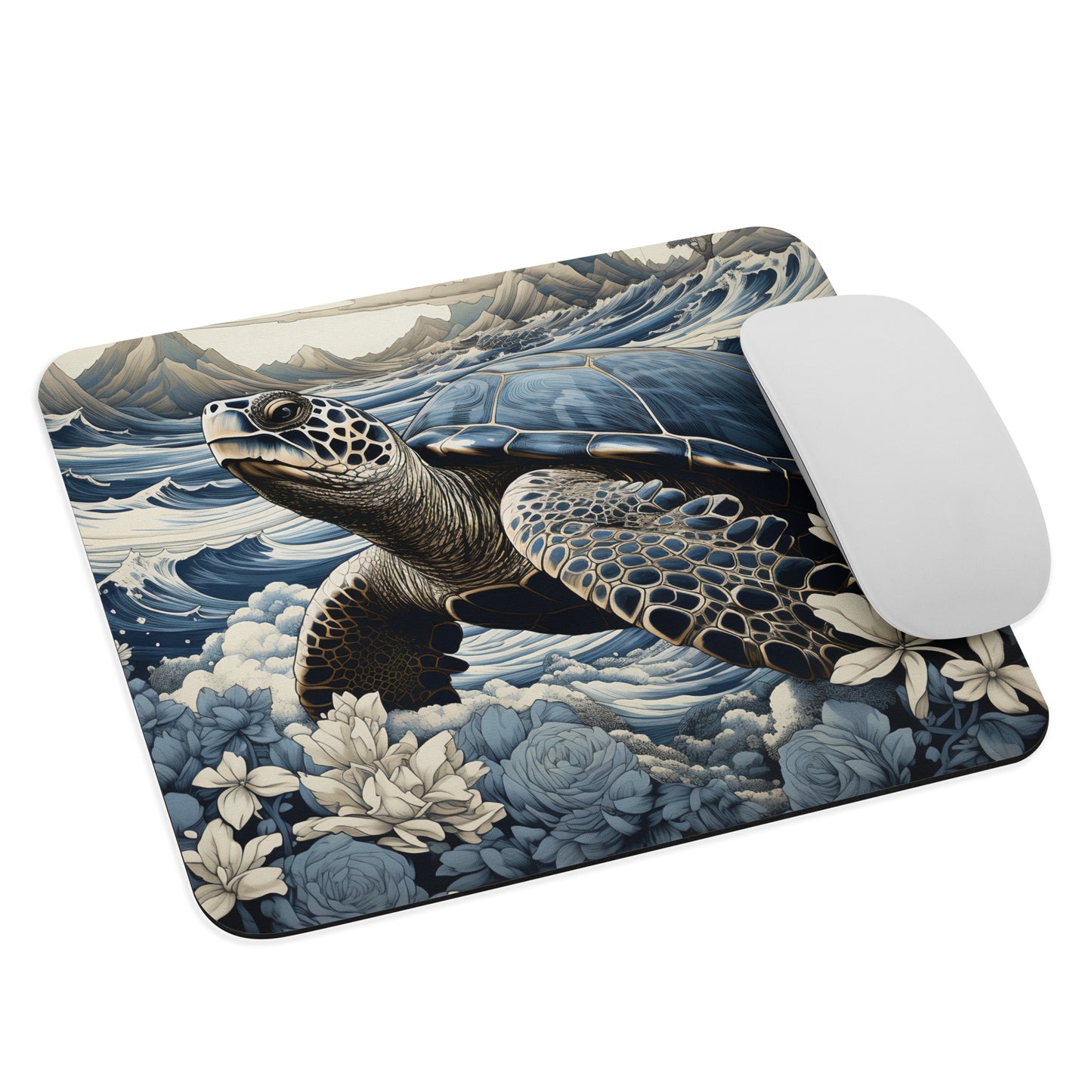 Ukiyo-e Turtle Mouse Pad