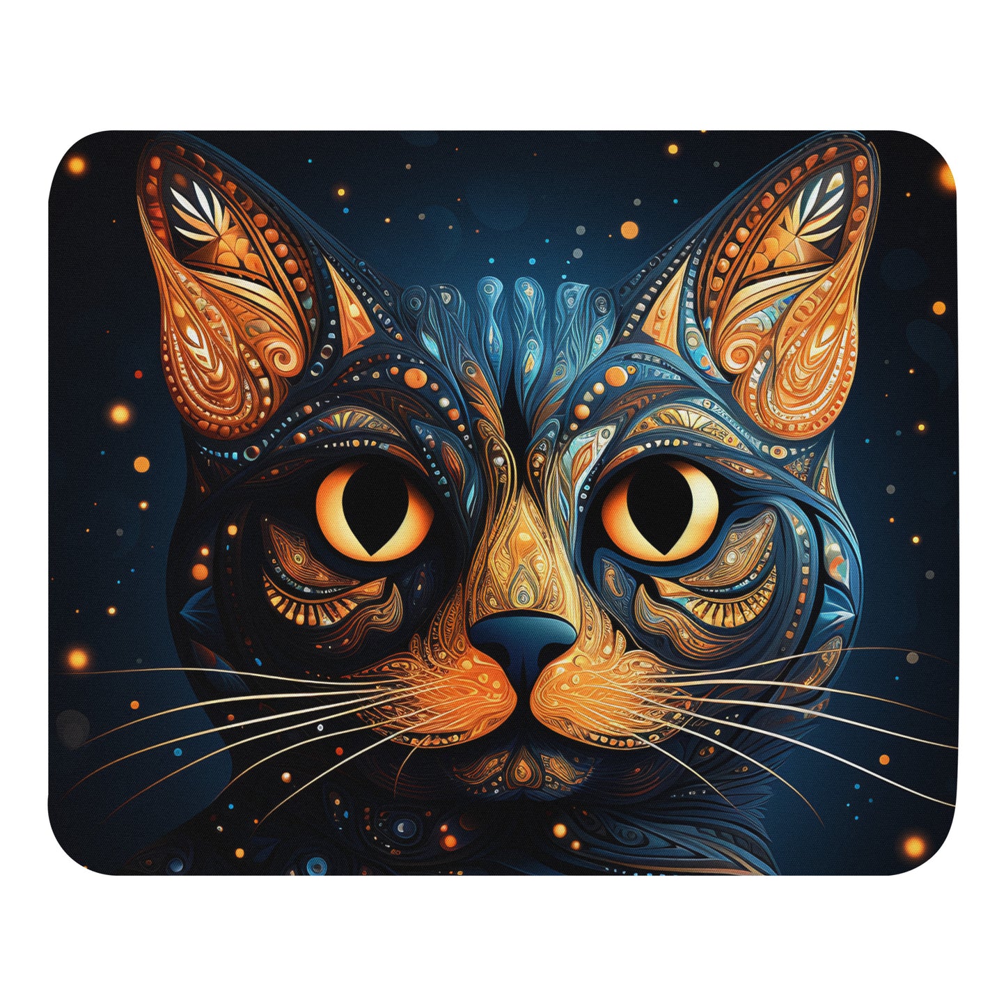 Dot Art Cat Mouse Pad