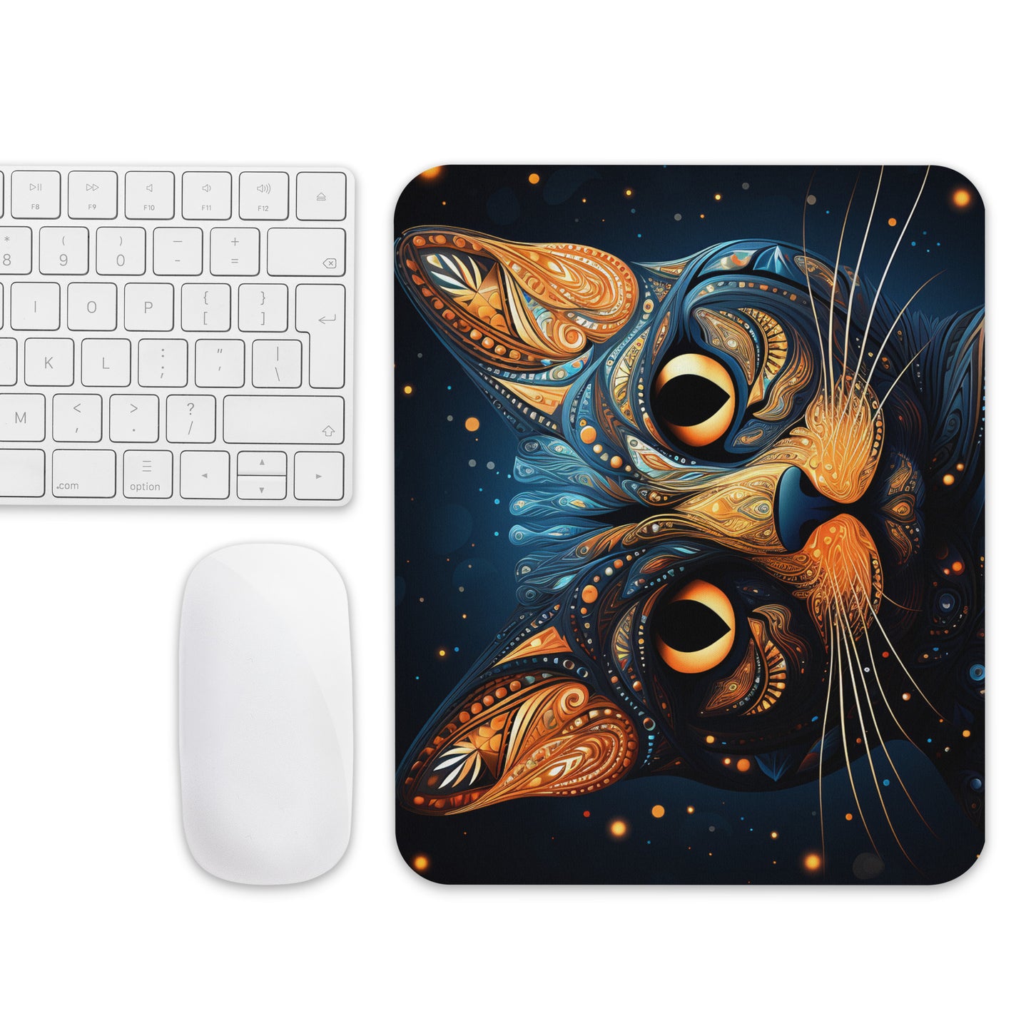 Dot Art Cat Mouse Pad