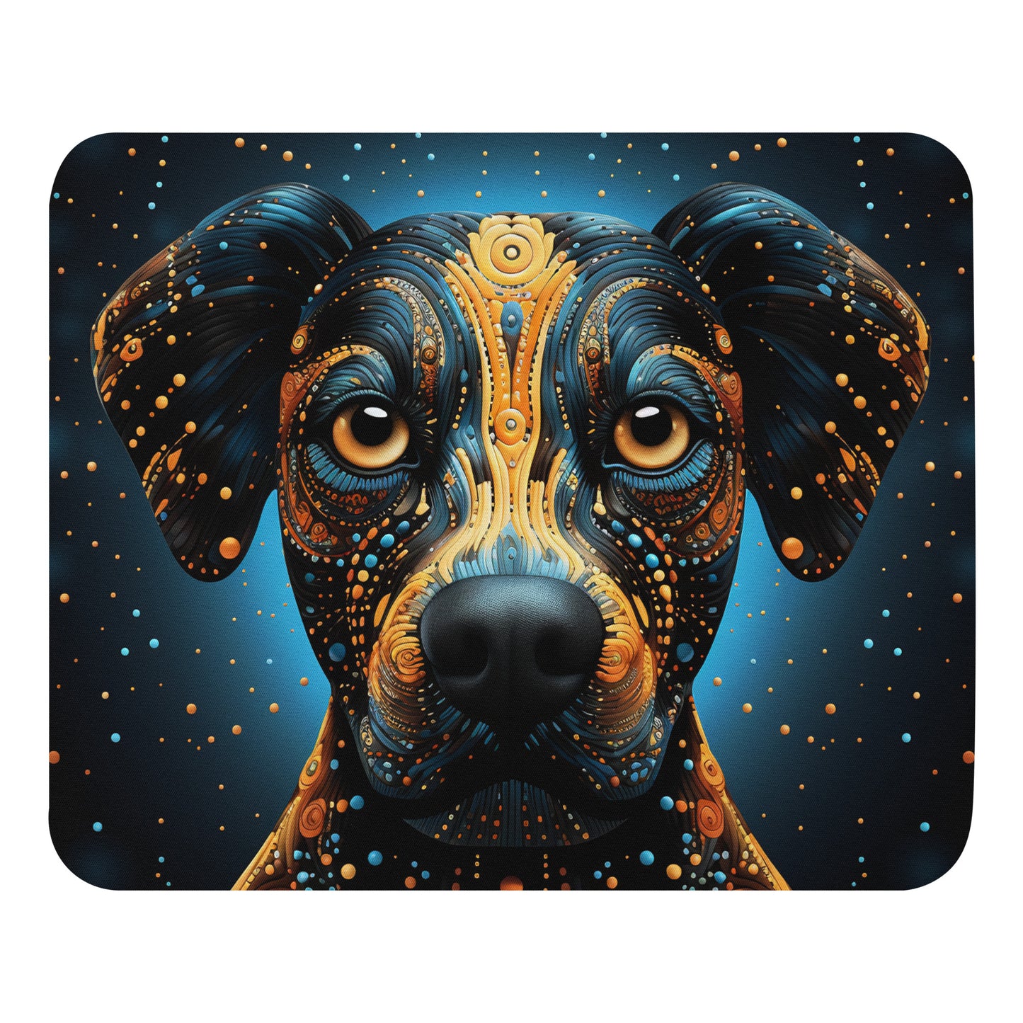 Dot Art Dog Mouse Pad
