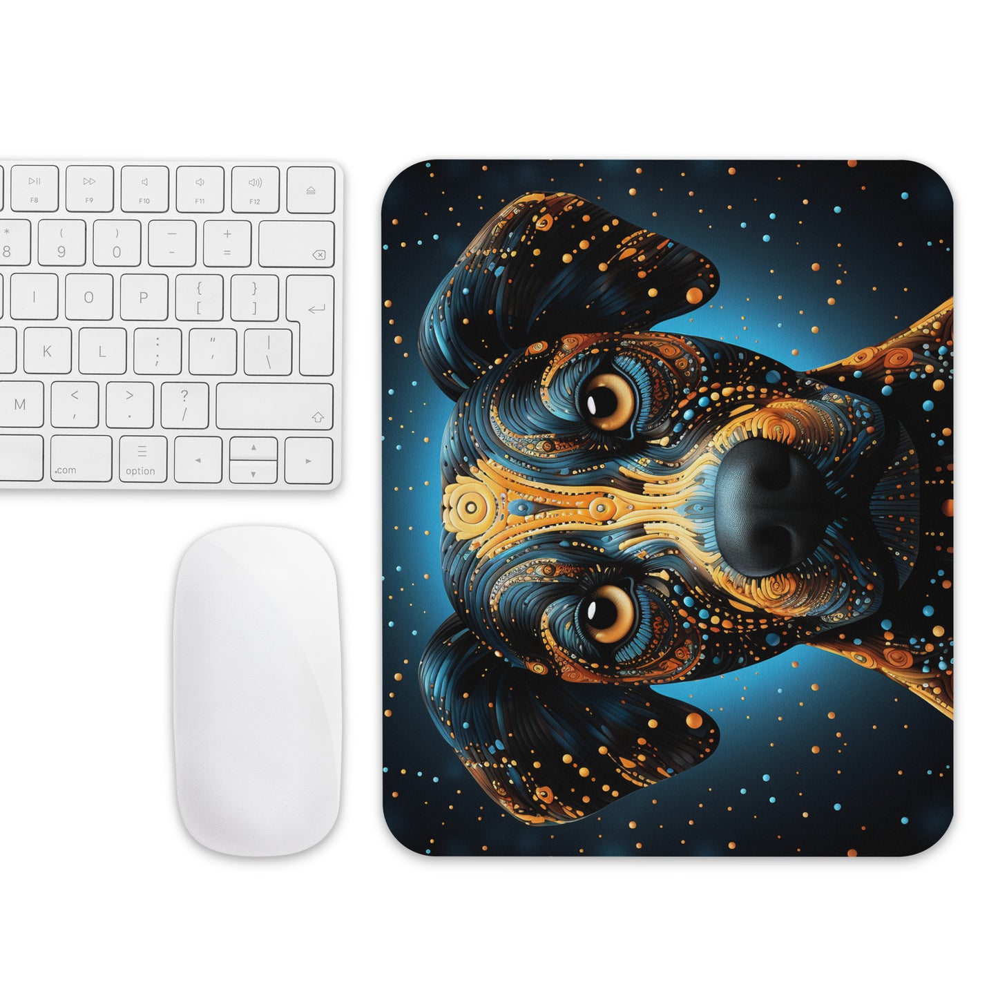 Dot Art Dog Mouse Pad