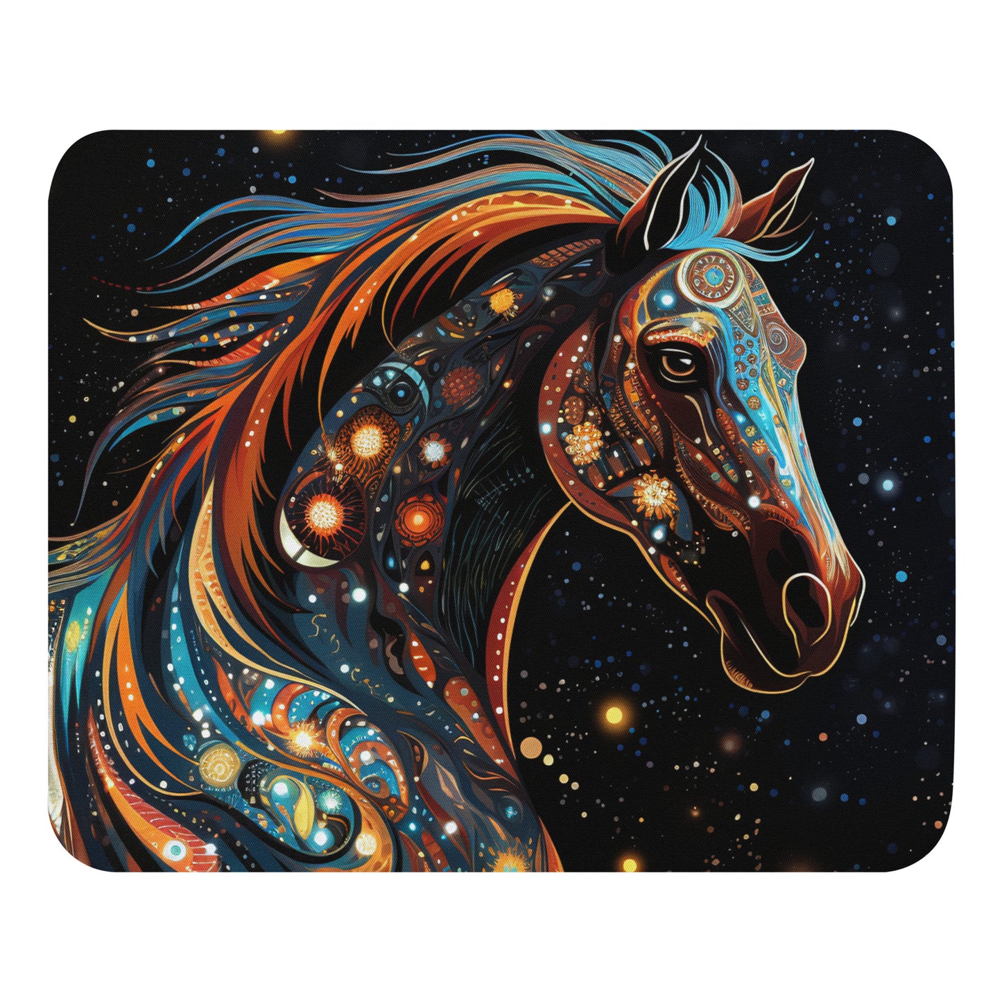 Dot Art Horse Mouse Pad