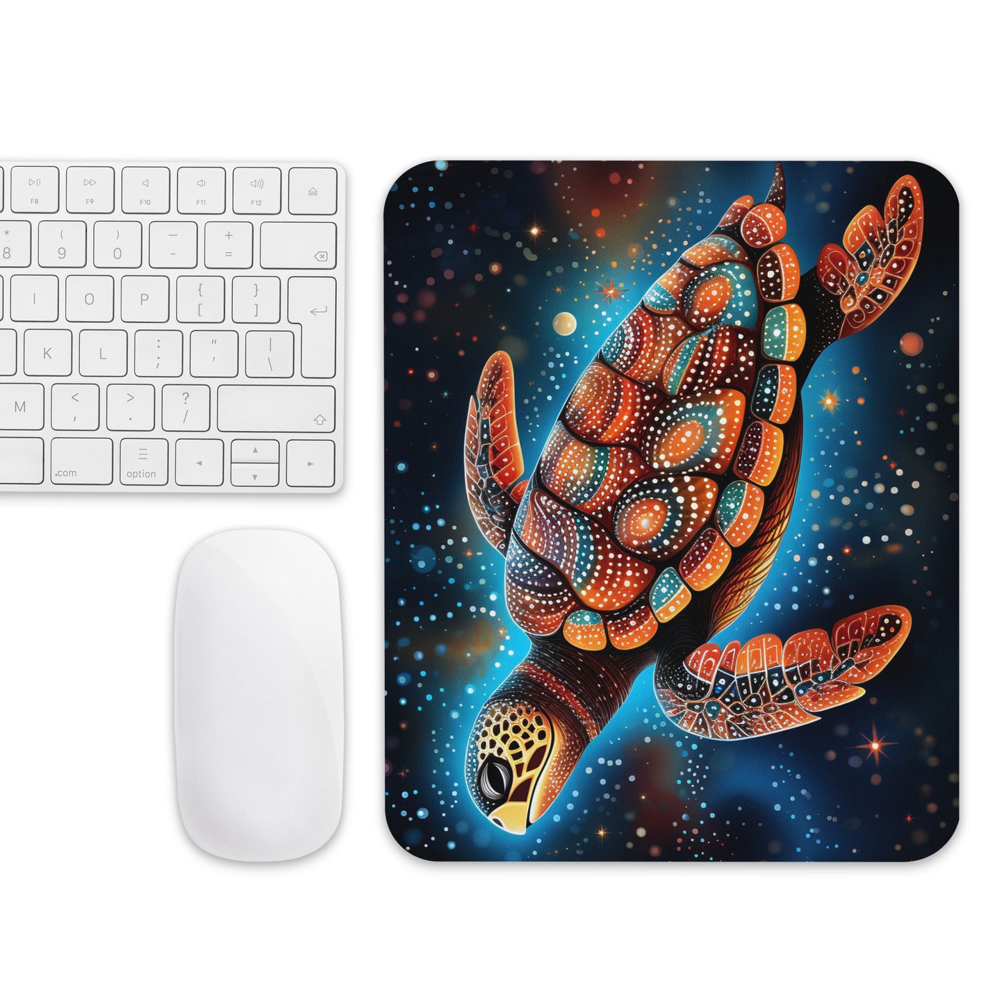Dot Art Turtle Mouse Pad