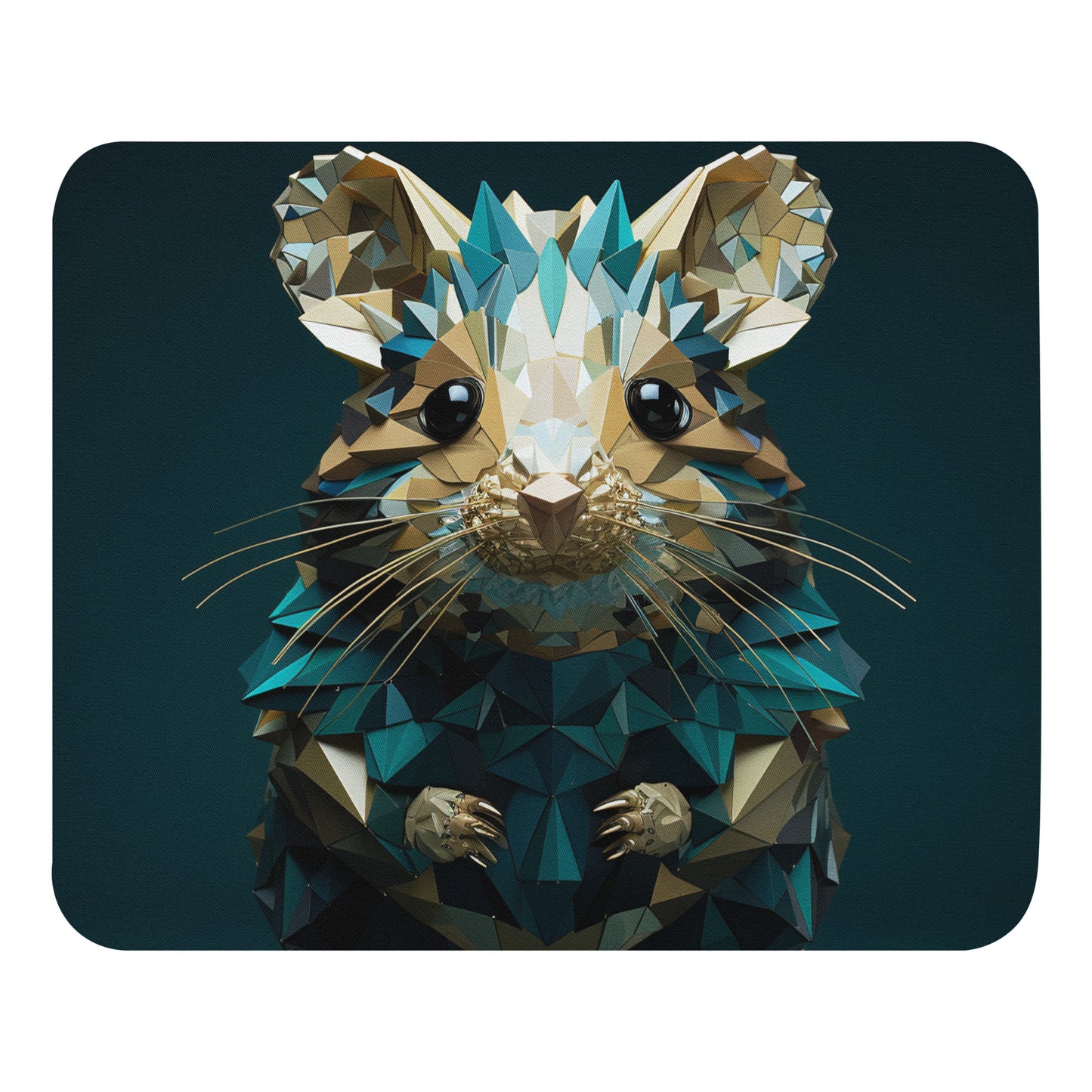Blue Gold Hamster Mouse Pad