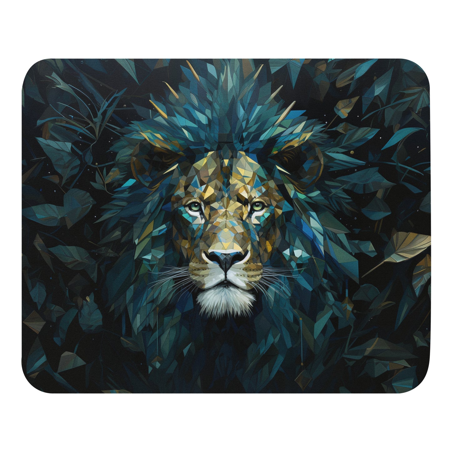 Blue Gold Lion Mouse Pad