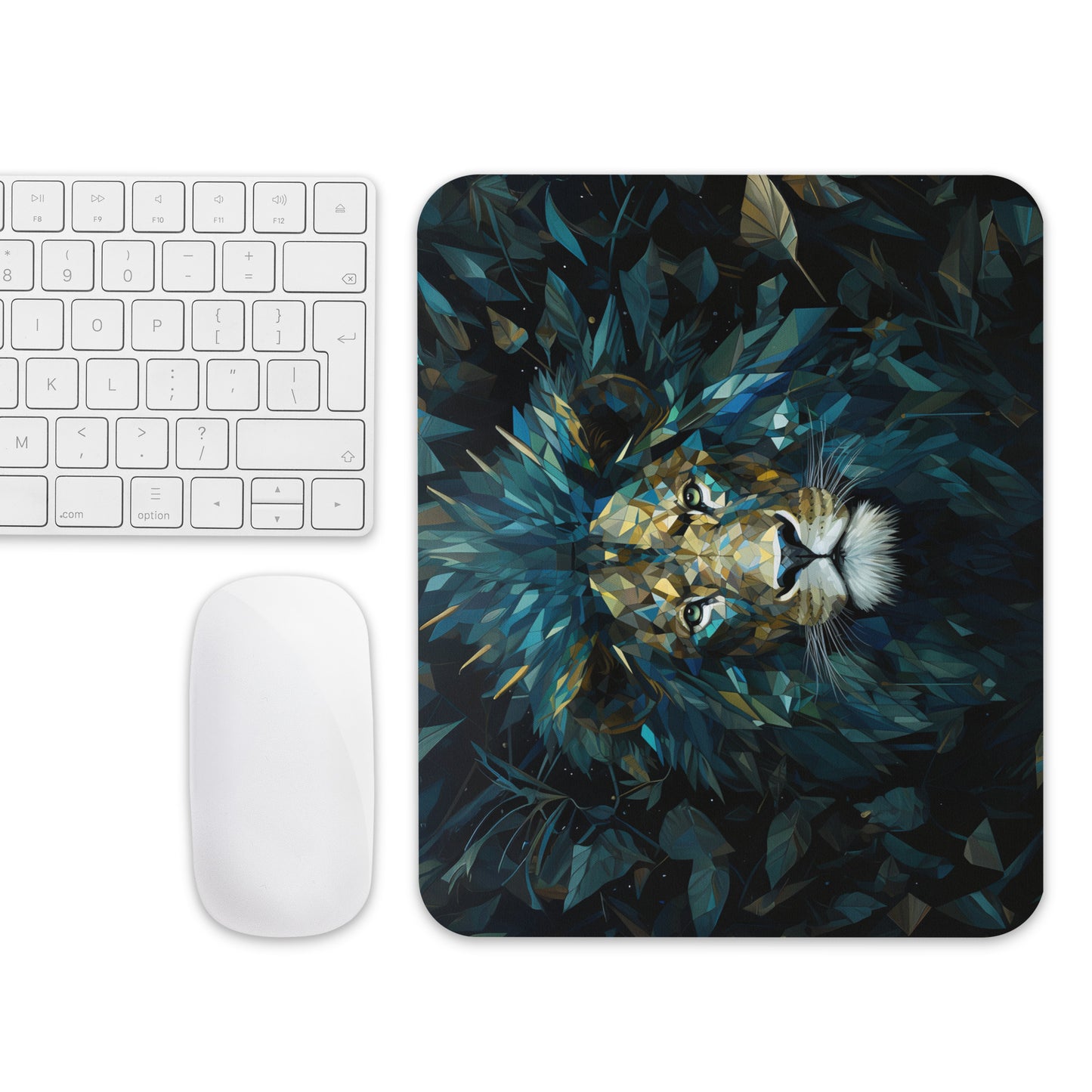 Blue Gold Lion Mouse Pad