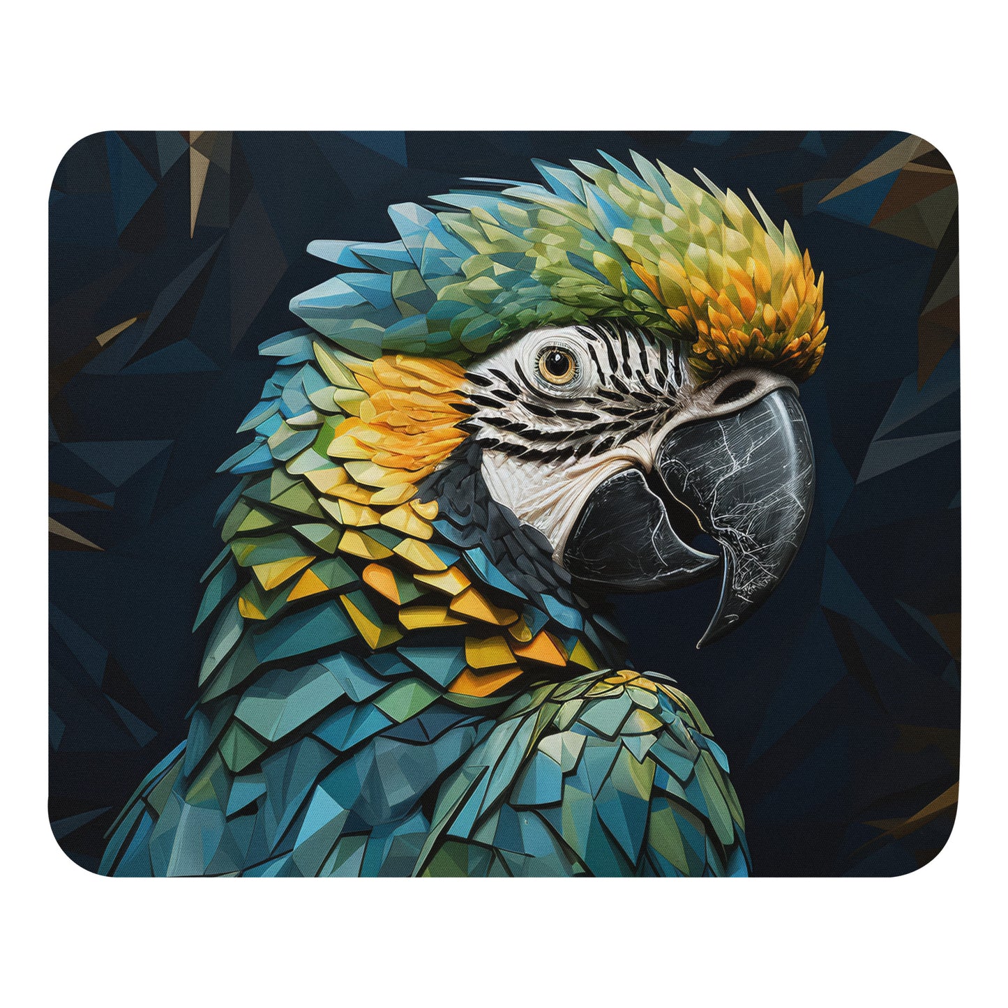 Blue Gold Parrot Mouse Pad