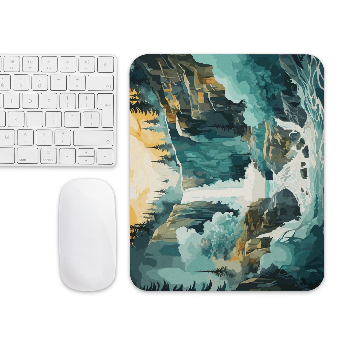 Roaring Forest Waterfall Mouse Pad