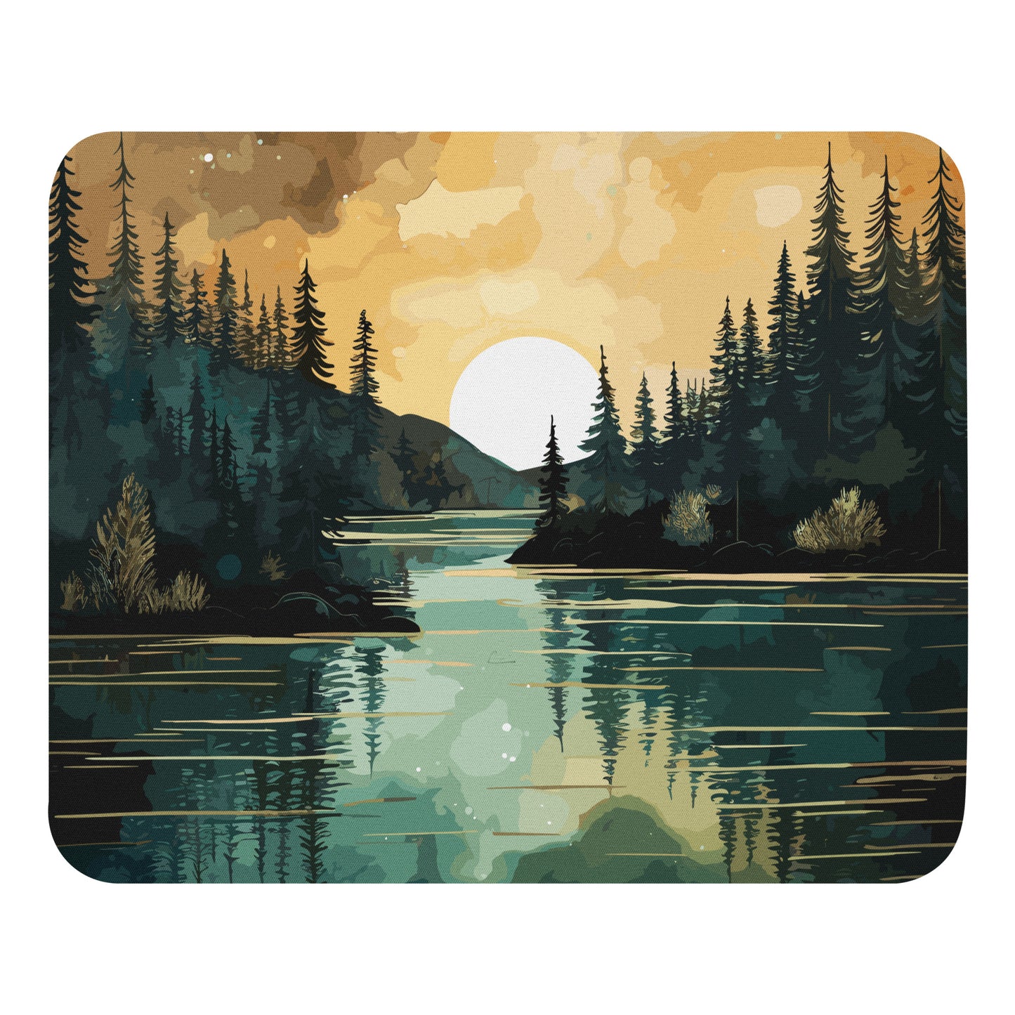 Forest Lake Sunset Mouse Pad